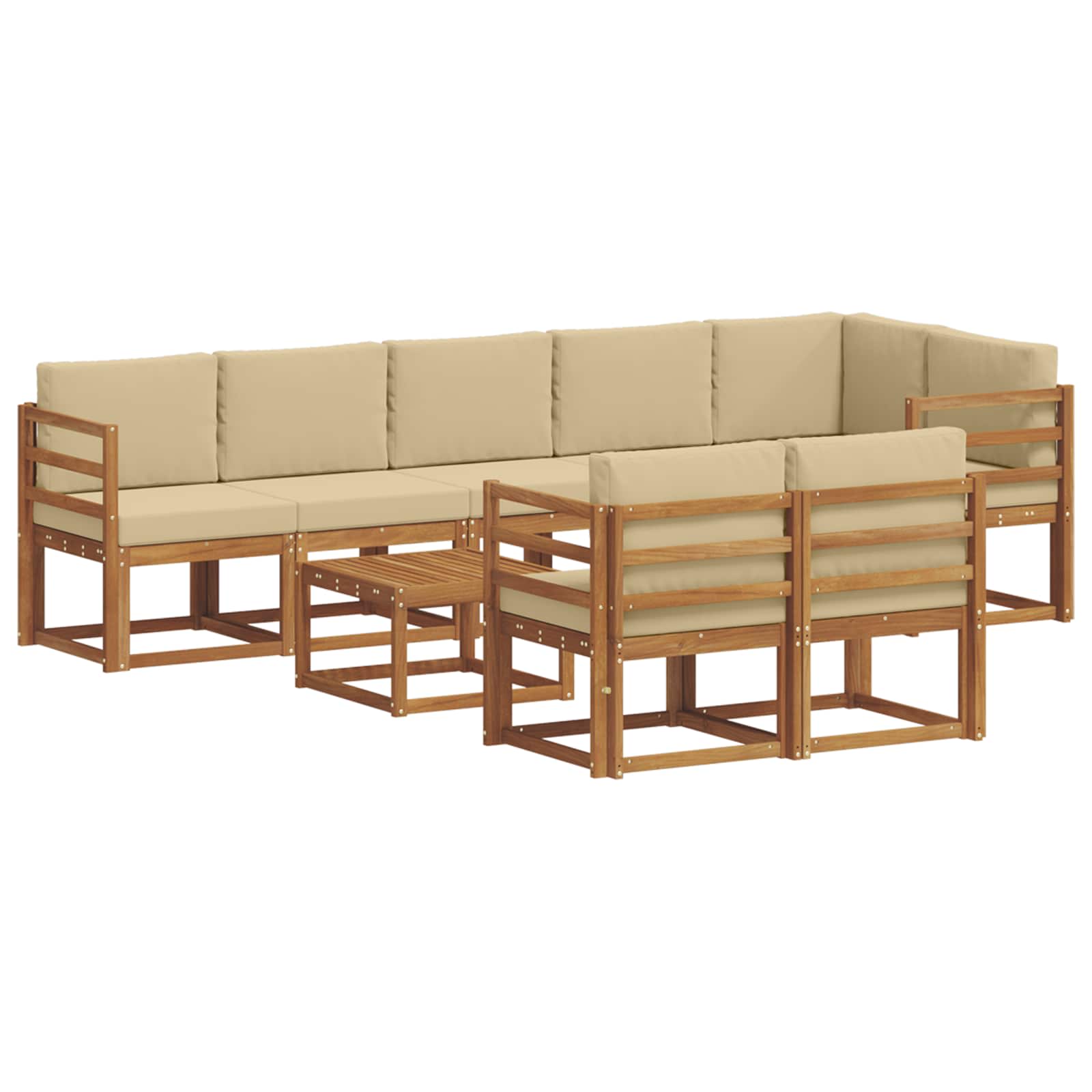 Ensemble de canapés d'extérieur 9 pcs Naturel et Beige - XIOS