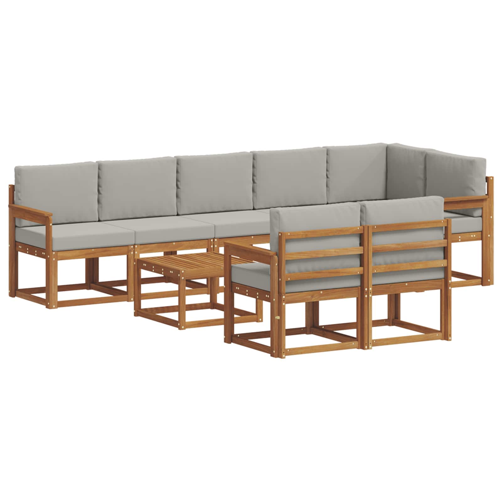 Ensemble de canapés d'extérieur 9 pcs Gris Naturel et Clair - XIOS