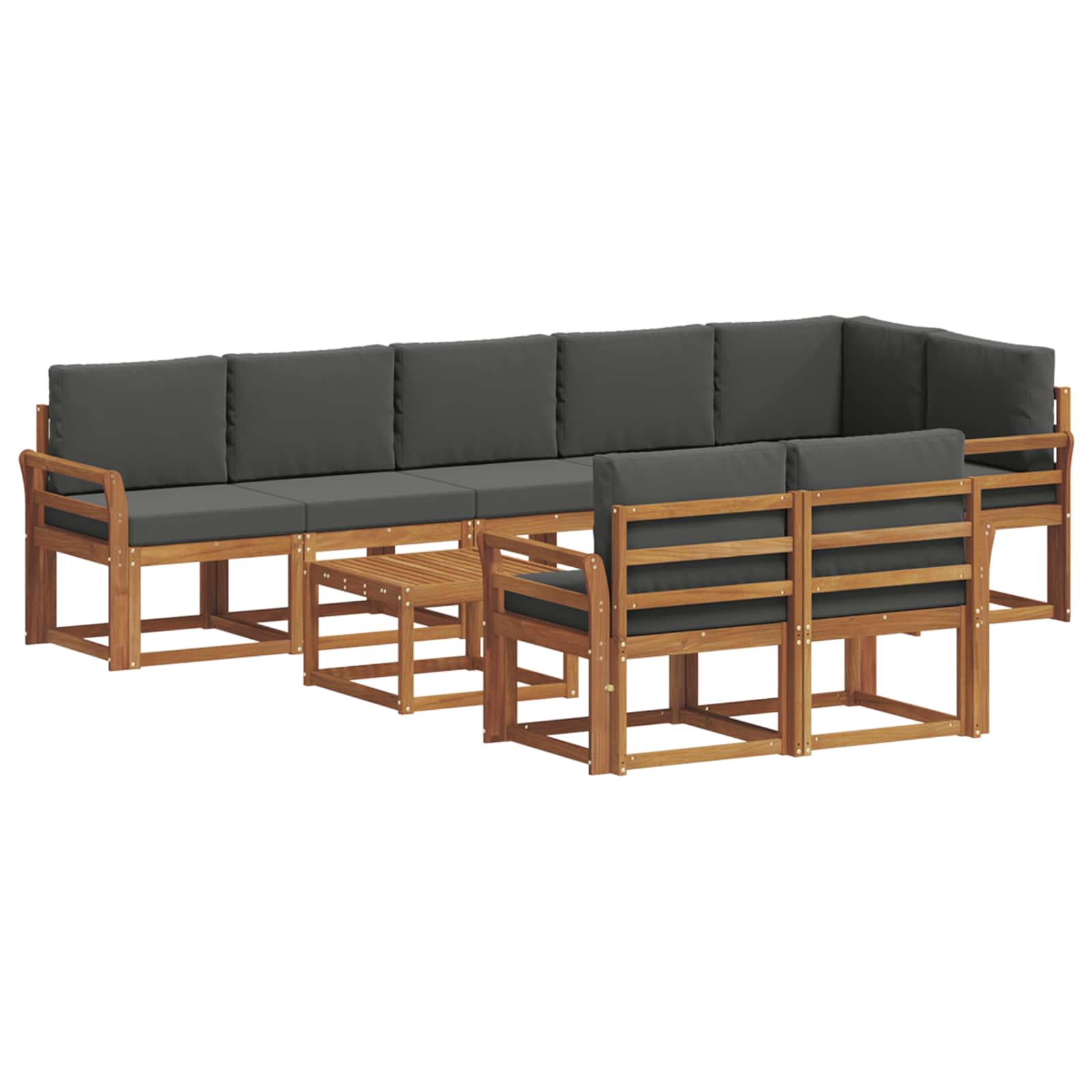Ensemble de canapés d'extérieur 9 pcs Naturel et Anthracite - XIOS