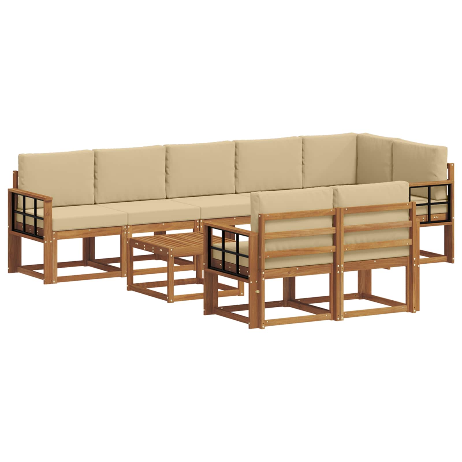 Ensemble de canapés d'extérieur 9 pcs Naturel et Beige - XIOS
