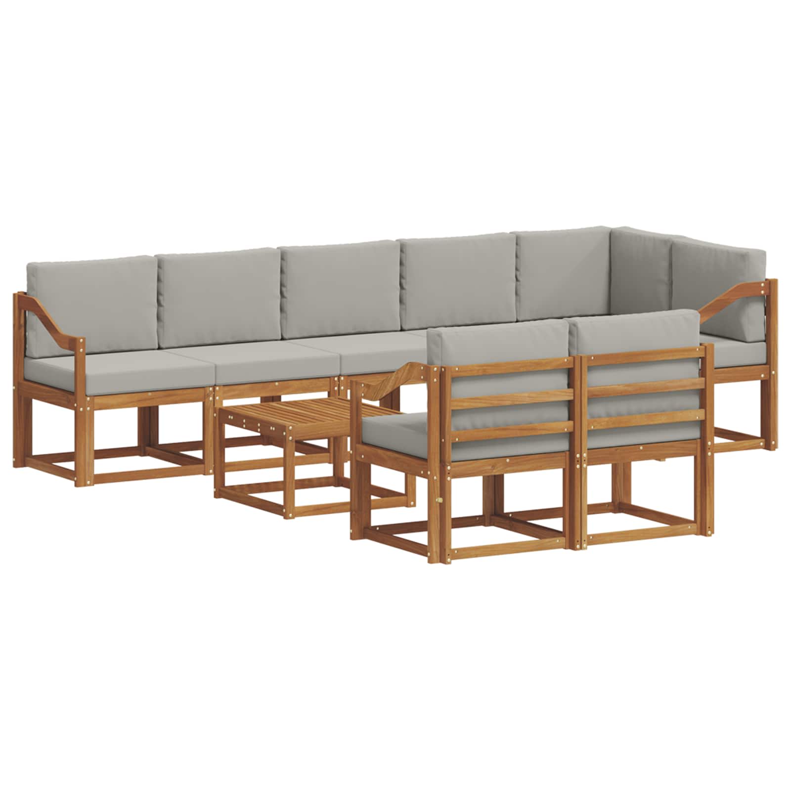 Ensemble de canapés d'extérieur 9 pcs Gris Naturel et Clair - XIOS