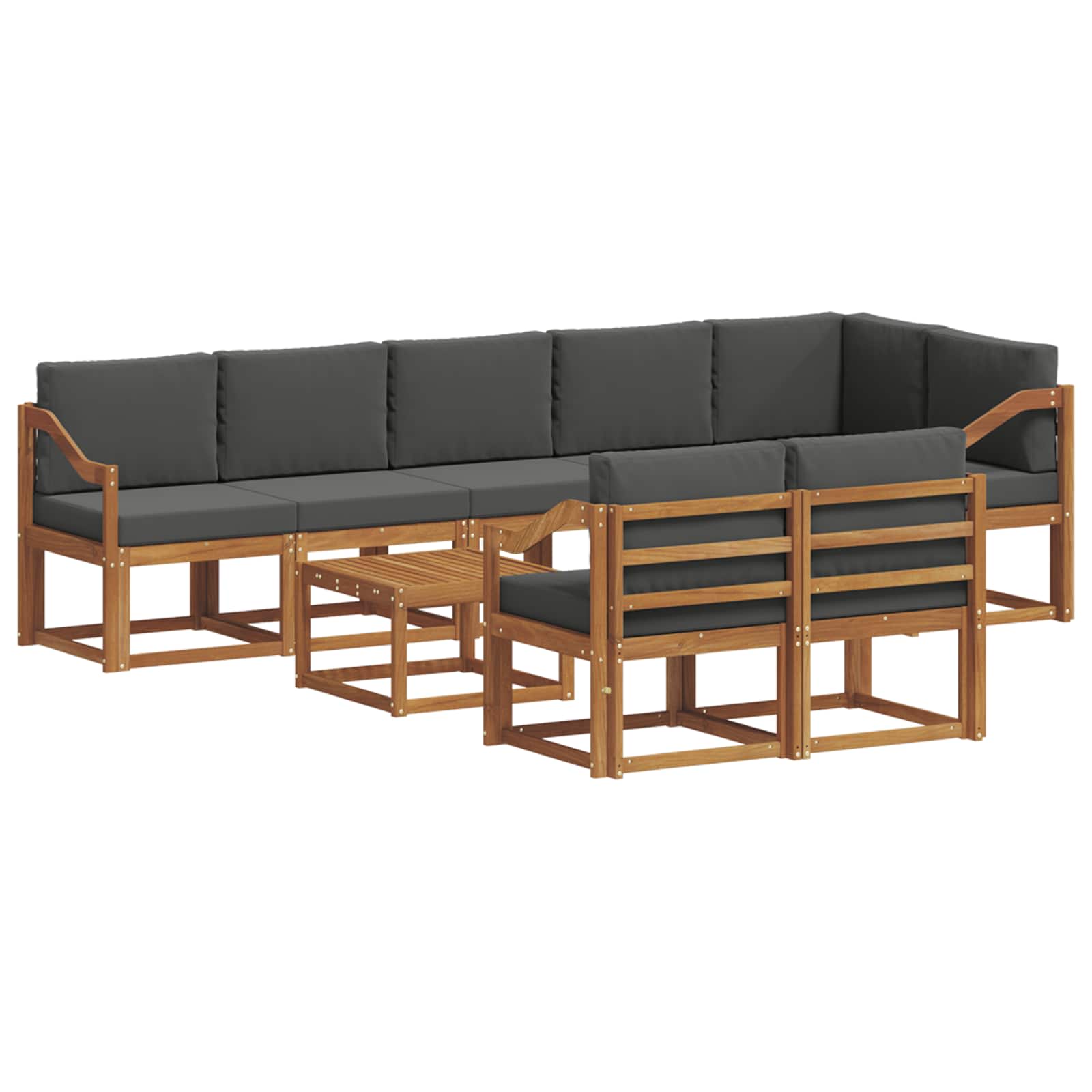 Ensemble de canapés d'extérieur 9 pcs Naturel et Anthracite - XIOS