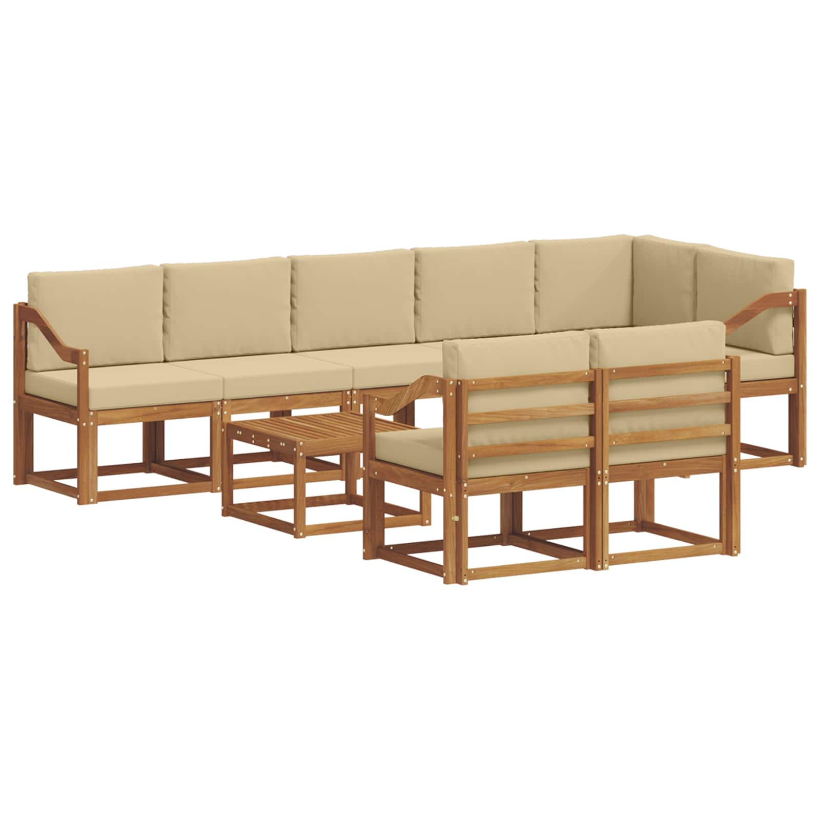 Ensemble de canapés d'extérieur 9 pcs Naturel et Beige - XIOS