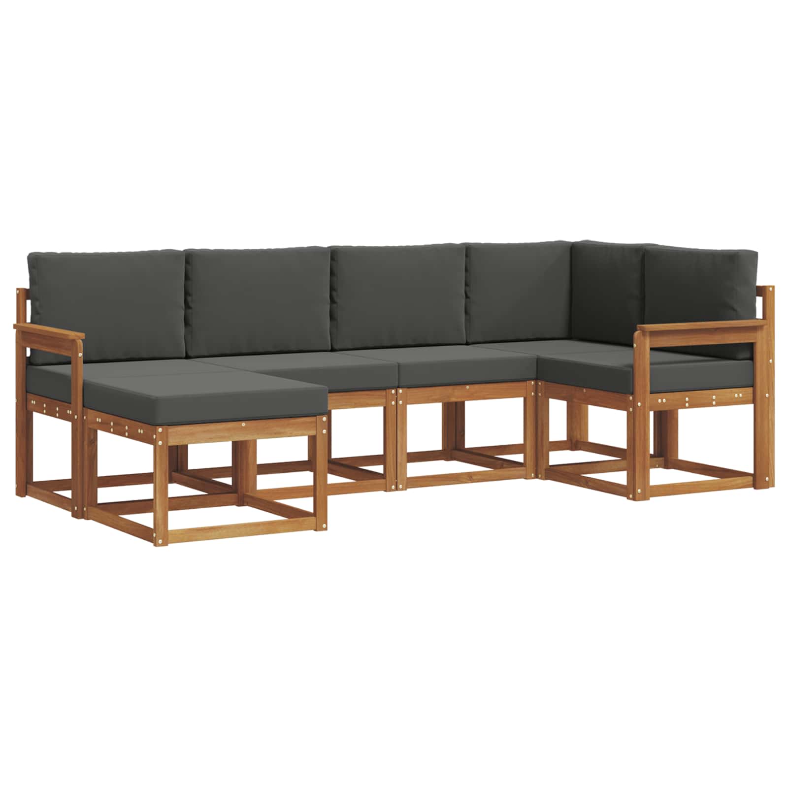 Ensemble de canapés d'extérieur 6 pcs Naturel et Anthracite - XIOS