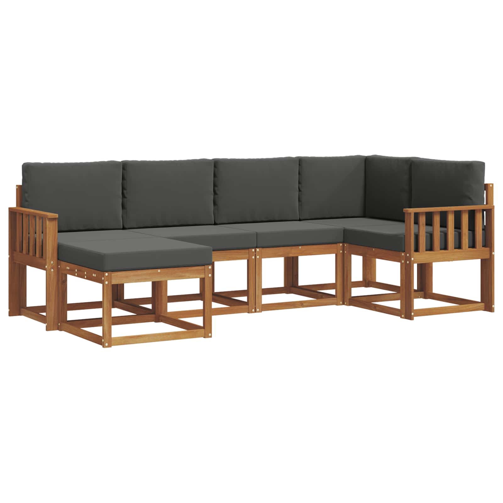 Ensemble de canapés d'extérieur 6 pcs Naturel et Anthracite - XIOS