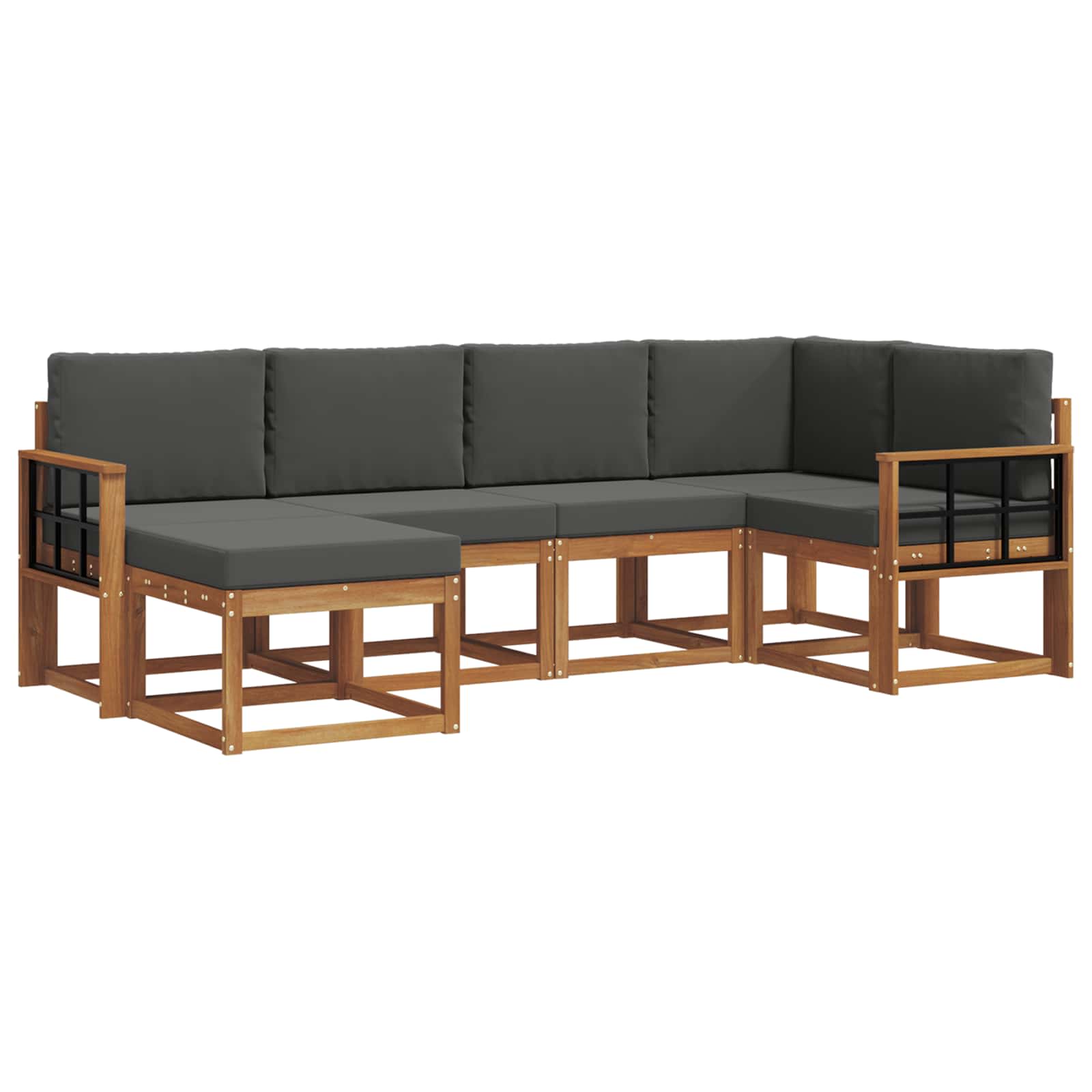 Ensemble de canapés d'extérieur 6 pcs Naturel et Anthracite - XIOS
