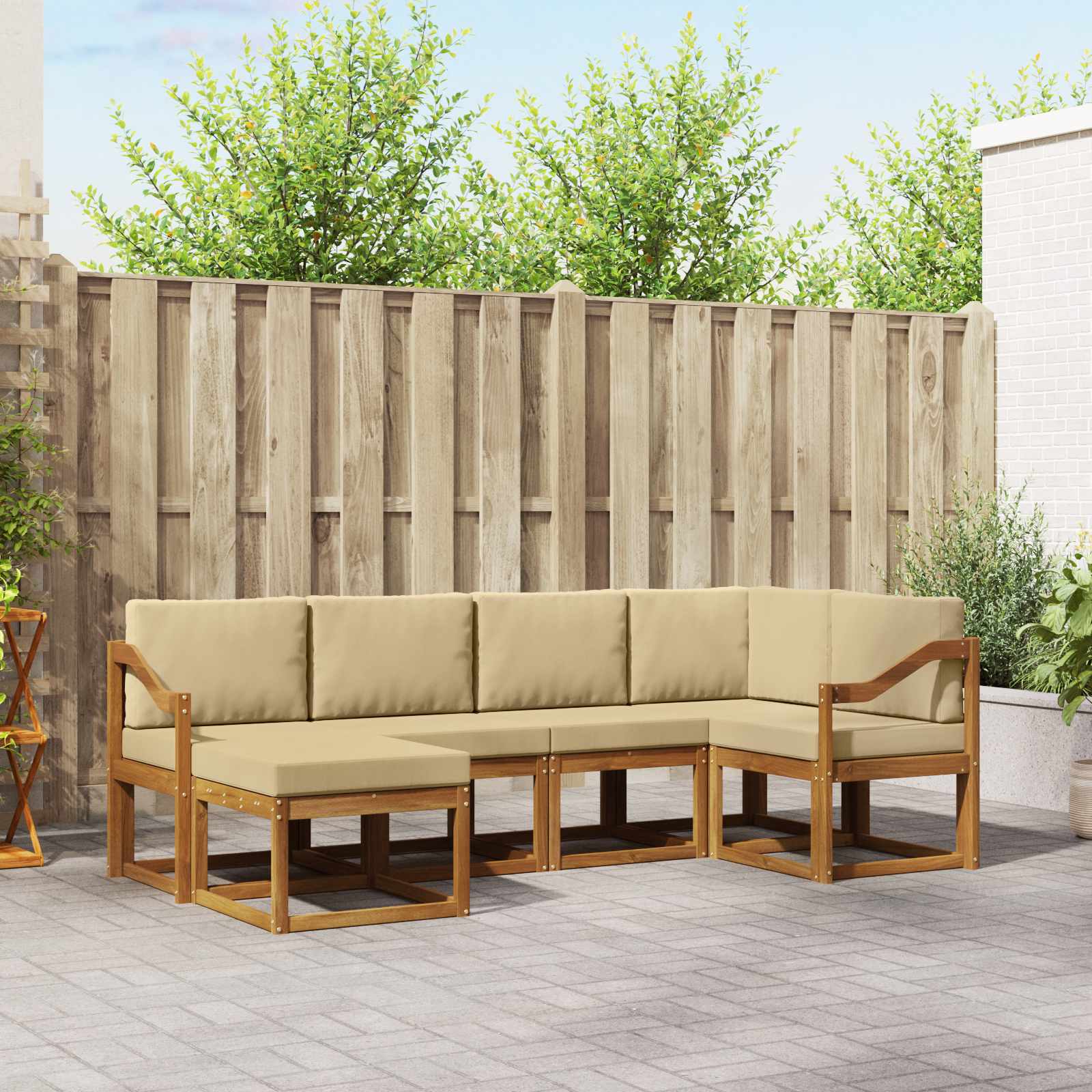 Ensemble de canapés d'extérieur 6 pcs Naturel et Beige - XIOS