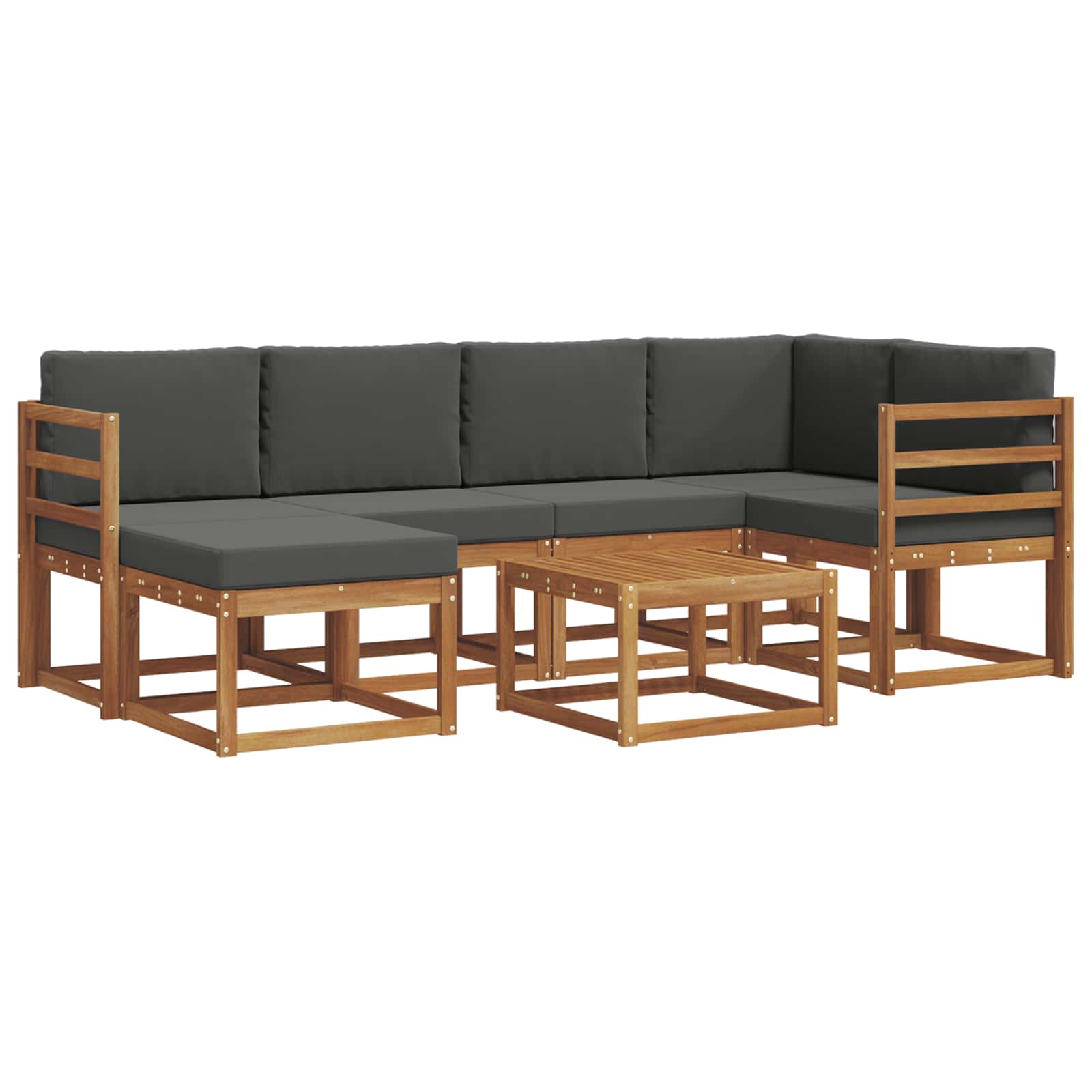 Ensemble de canapés d'extérieur 7 pcs Naturel et Anthracite - XIOS
