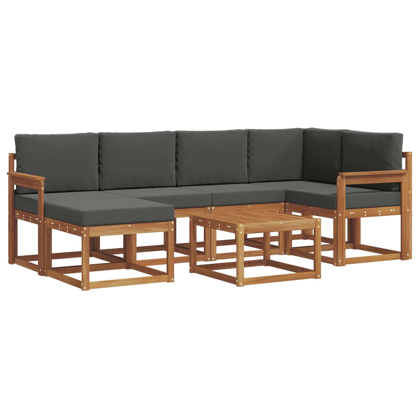 Ensemble de canapés d'extérieur 7 pcs Naturel et Anthracite - XIOS