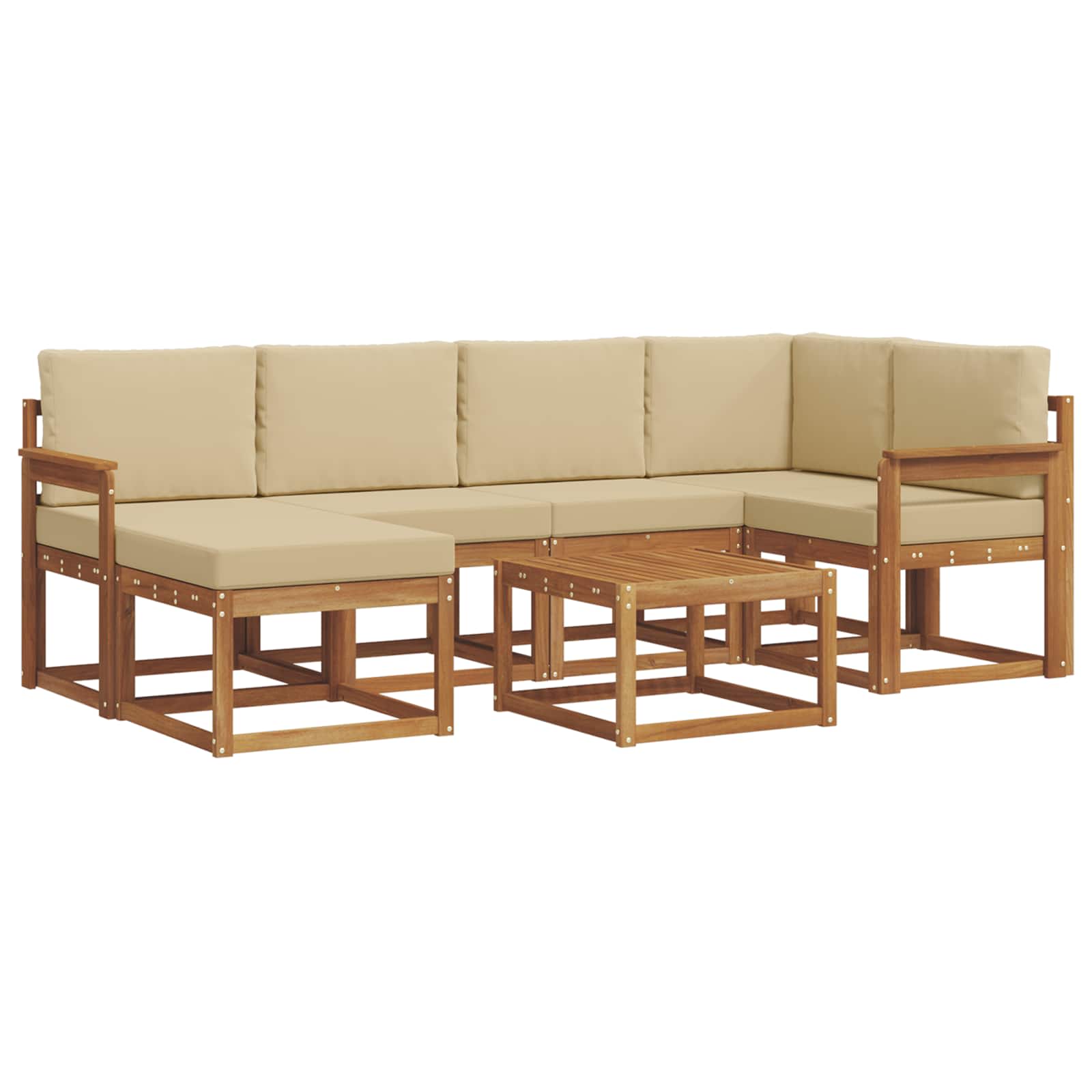 Ensemble de canapés d'extérieur 7 pcs Naturel et Beige - XIOS