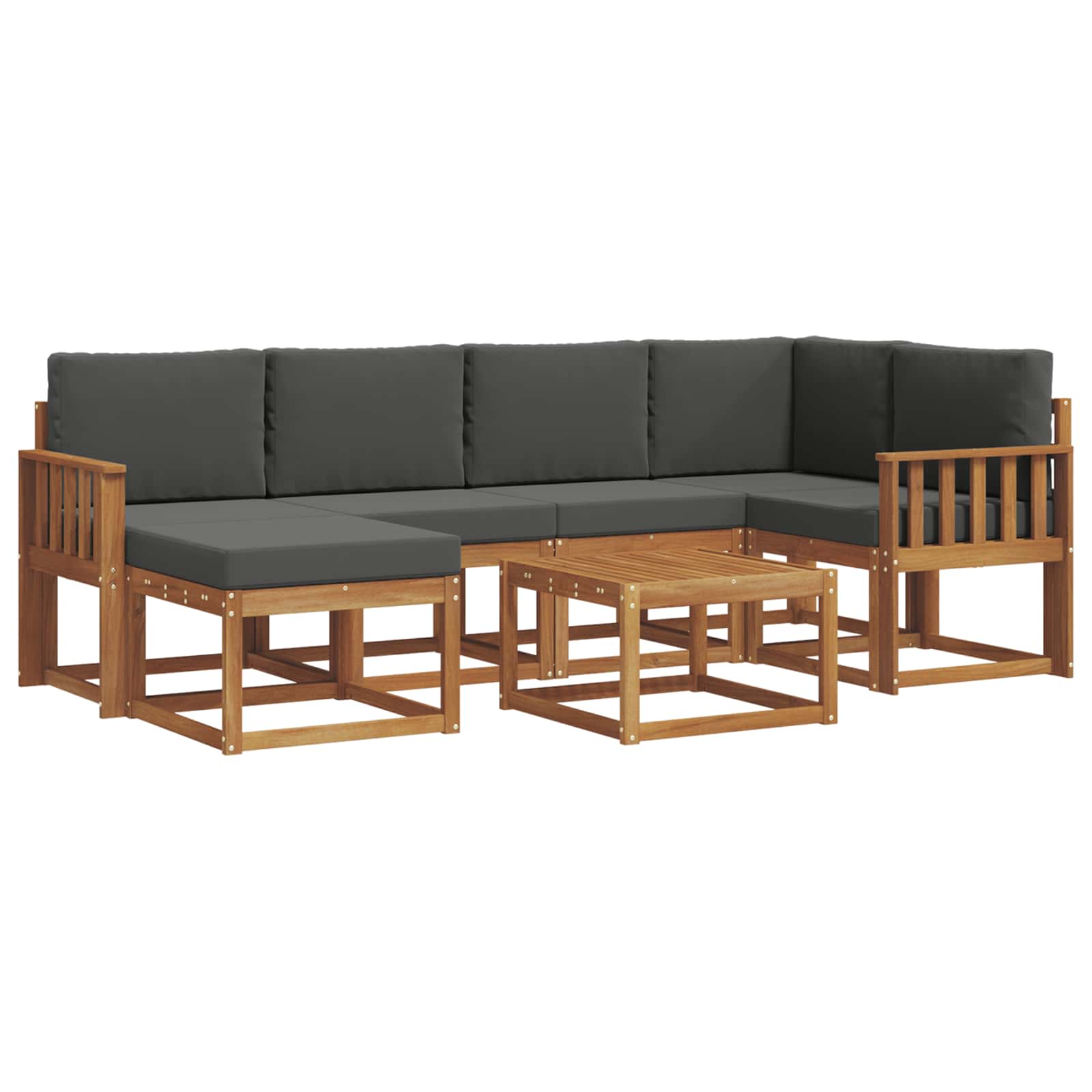 Ensemble de canapés d'extérieur 7 pcs Naturel et Anthracite - XIOS