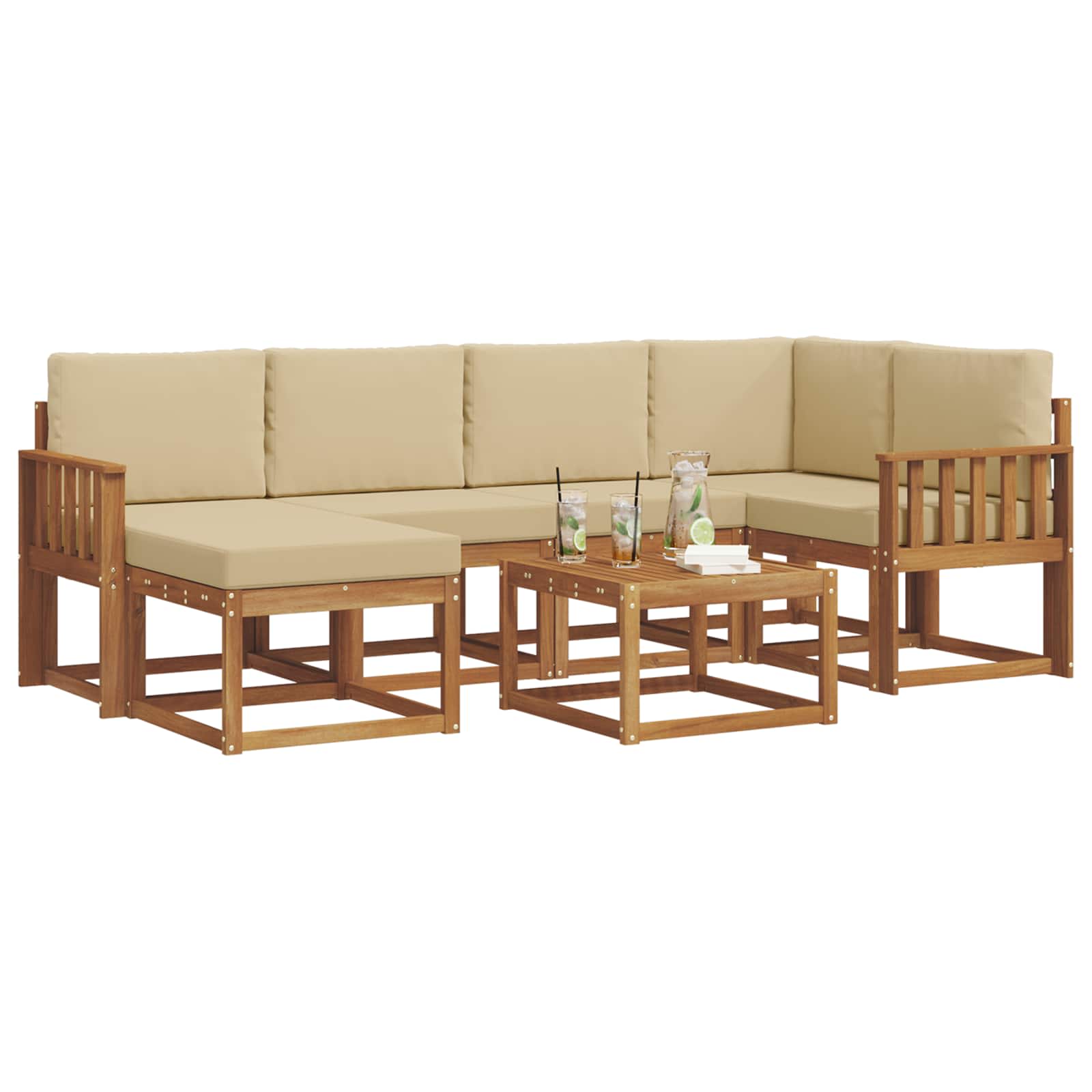 Ensemble de canapés d'extérieur 7 pcs Naturel et Beige - XIOS