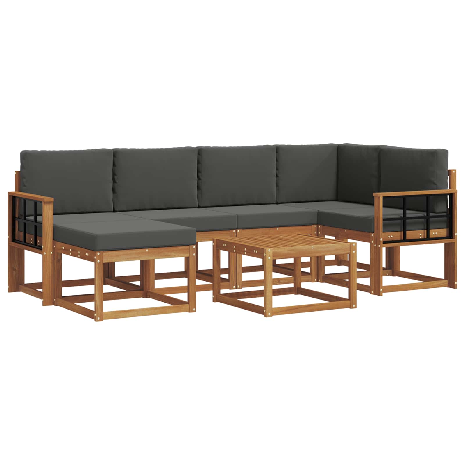 Ensemble de canapés d'extérieur 7 pcs Naturel et Anthracite - XIOS