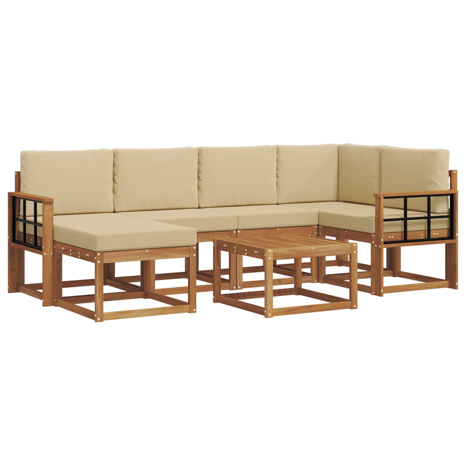 Ensemble de canapés d'extérieur 7 pcs Naturel et Beige - XIOS