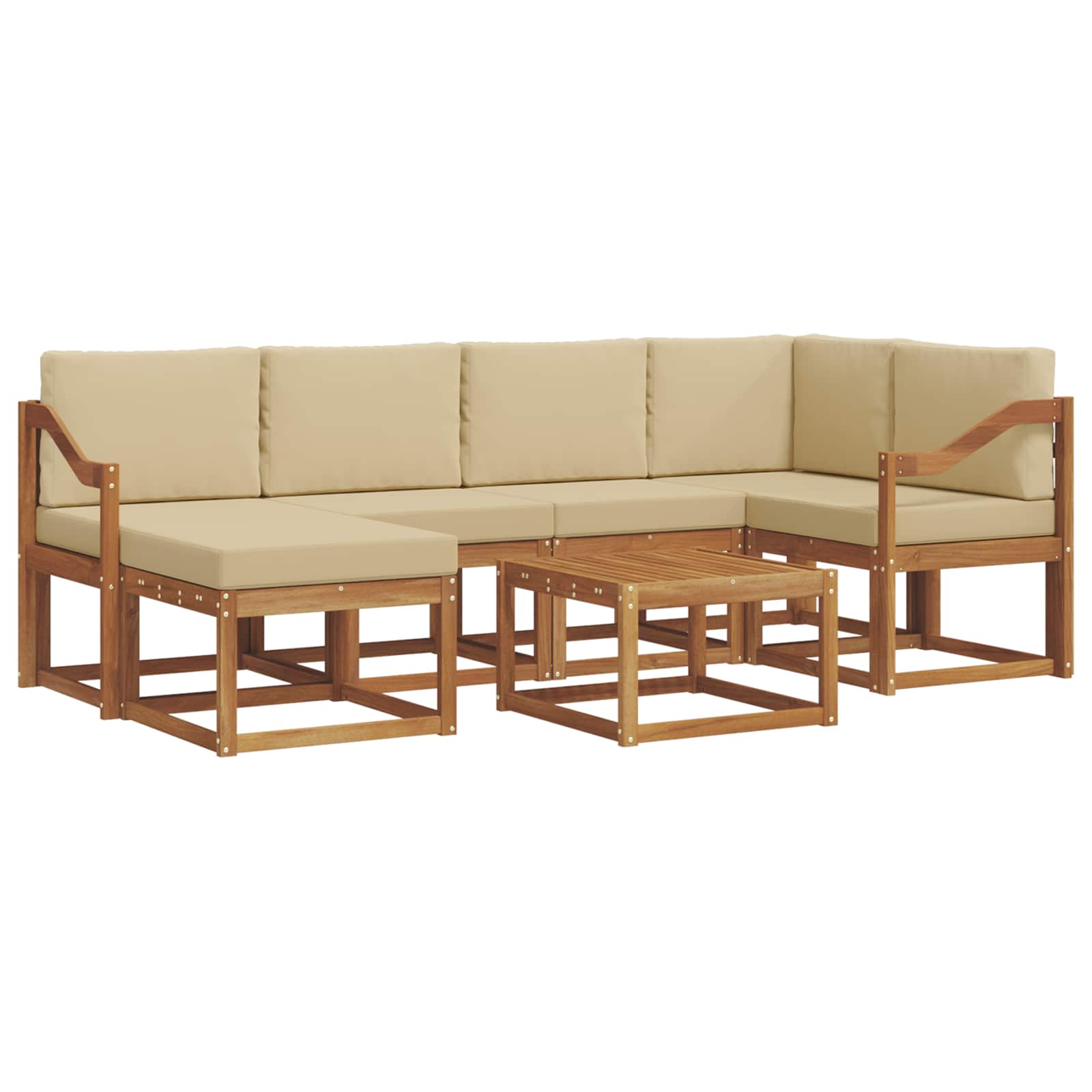 Ensemble de canapés d'extérieur 7 pcs Naturel et Beige - XIOS