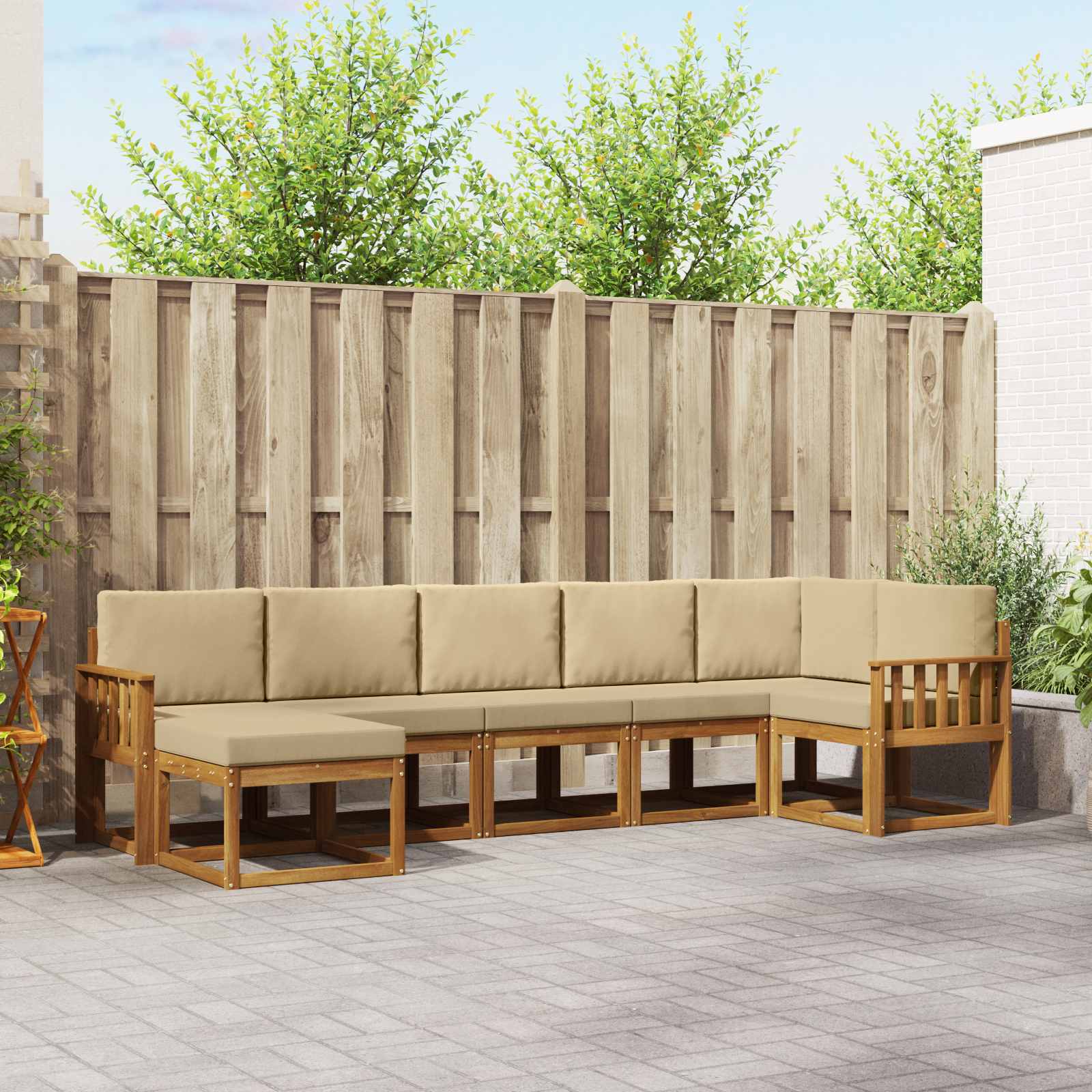 Ensemble de canapés d'extérieur 7 pcs Naturel et Beige - XIOS