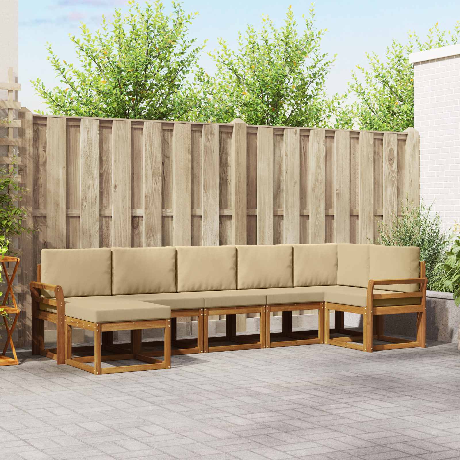 Ensemble de canapés d'extérieur 7 pcs Naturel et Beige - XIOS