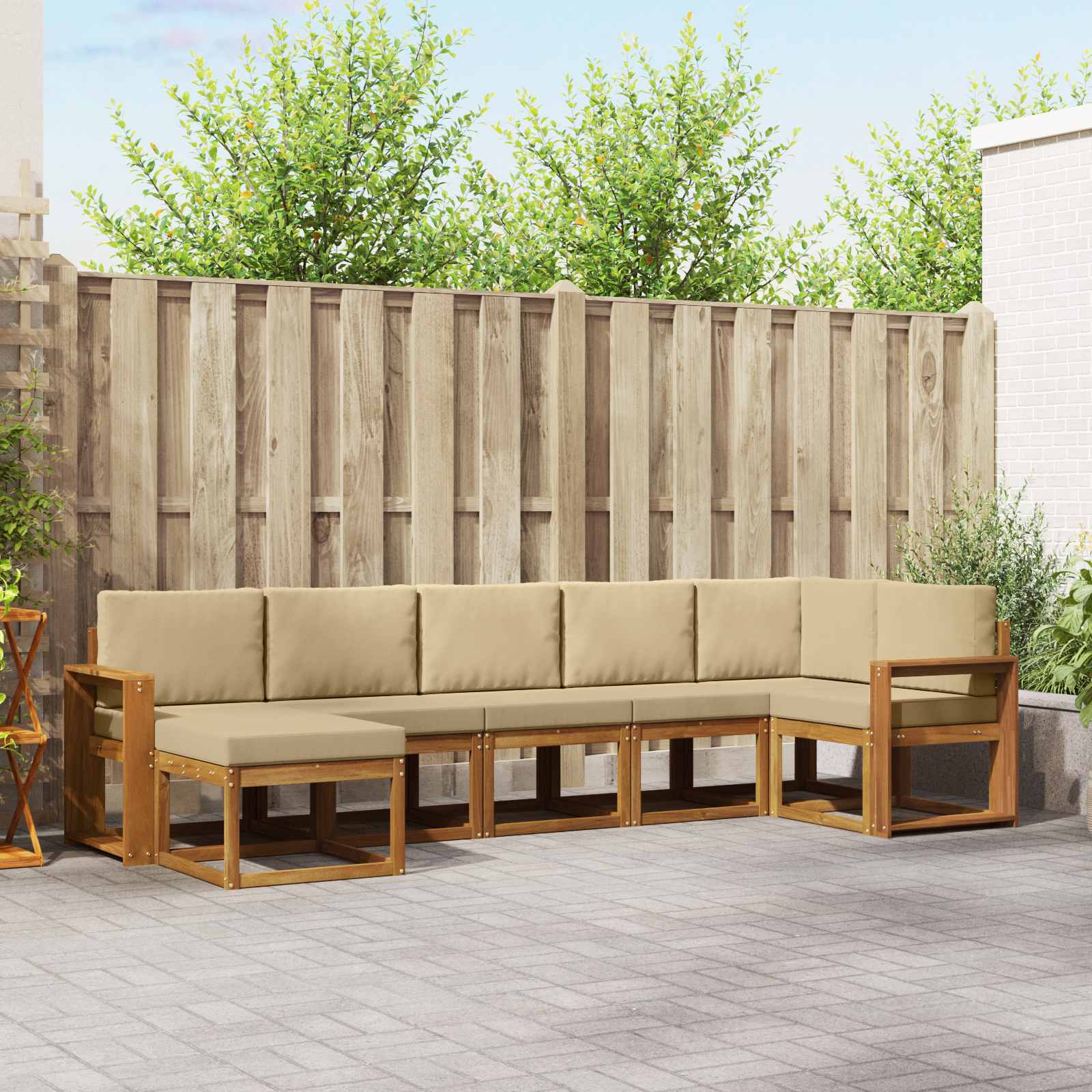 Ensemble de canapés d'extérieur 7 pcs Naturel et Beige - XIOS