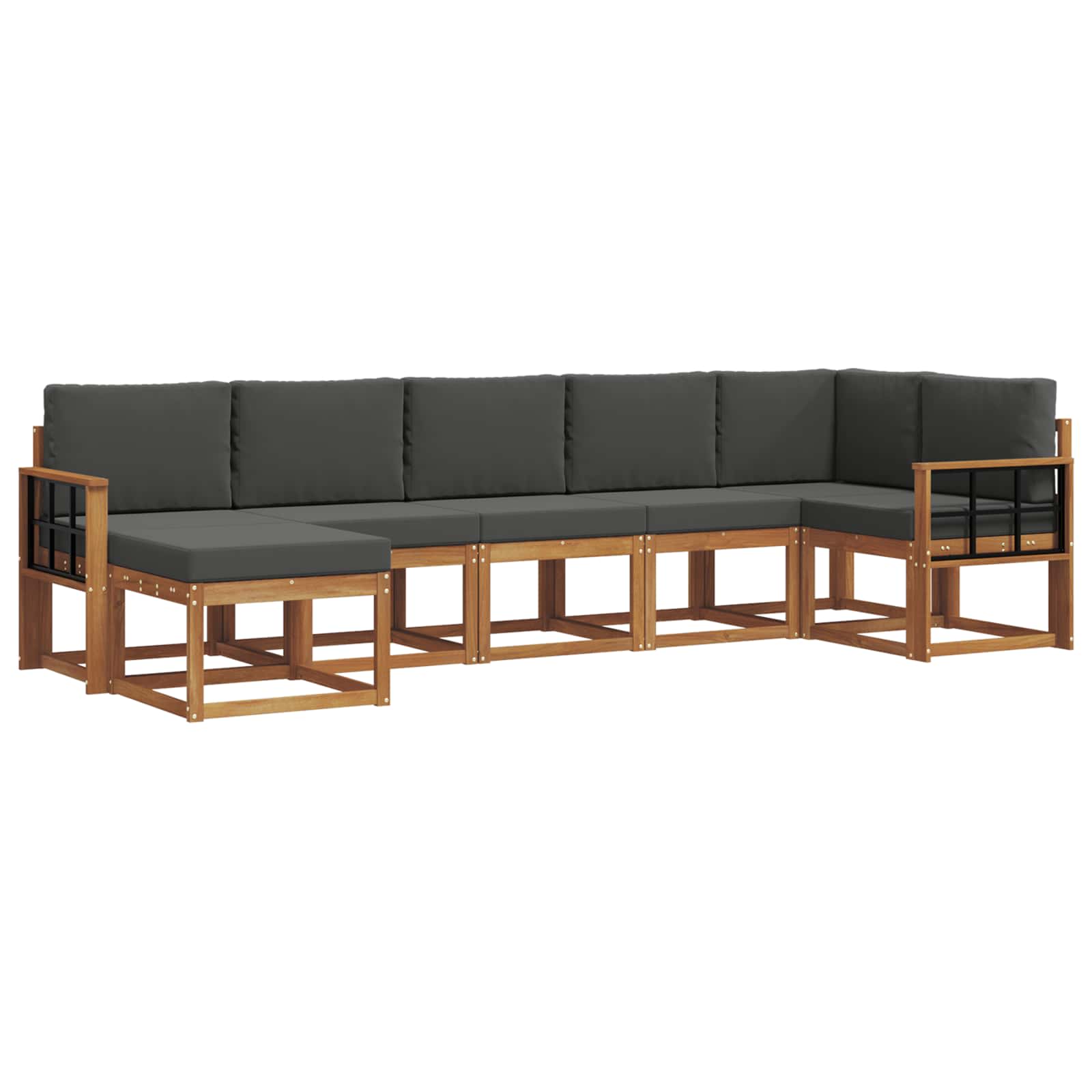 Ensemble de canapés d'extérieur 7 pcs Naturel et Anthracite - XIOS