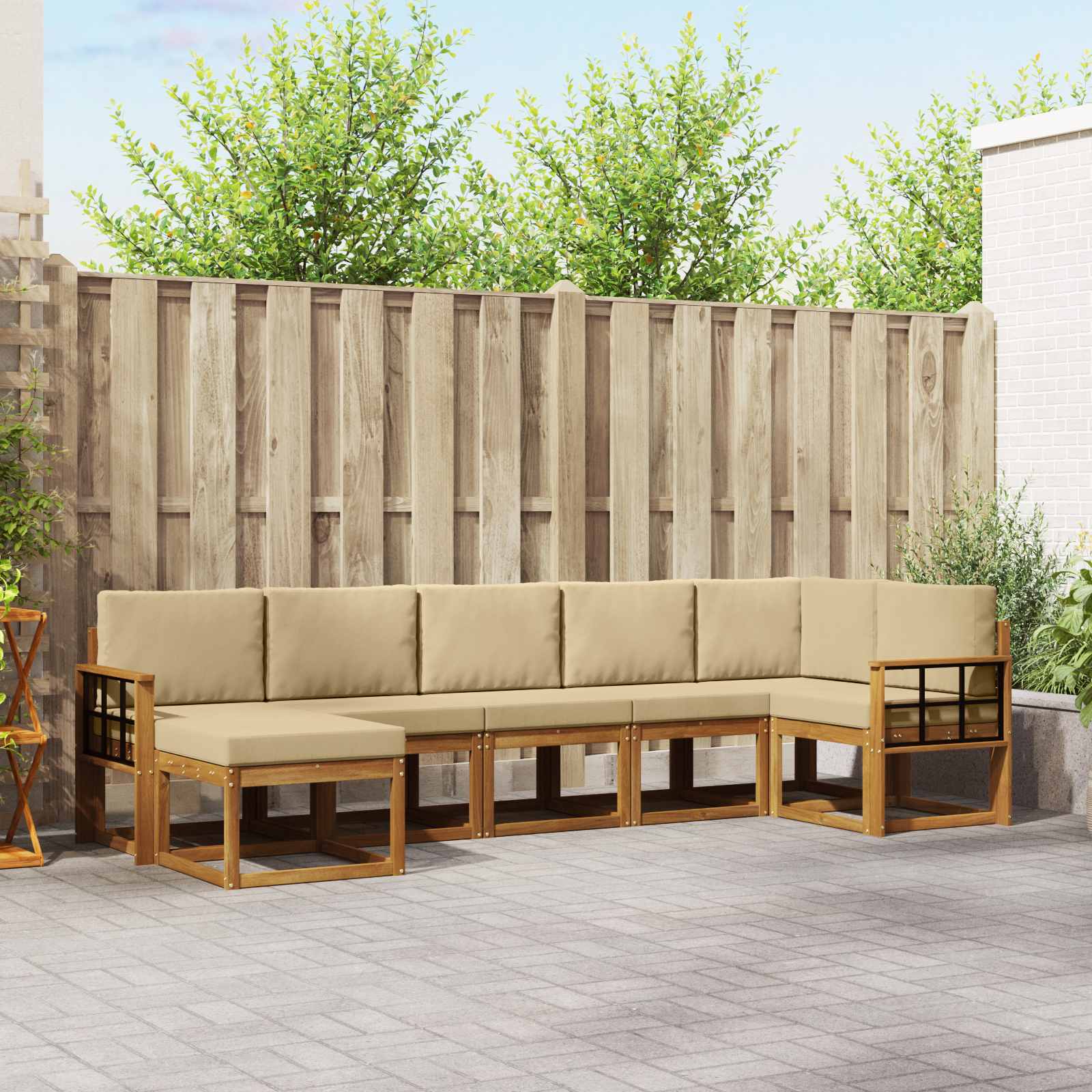 Ensemble de canapés d'extérieur 7 pcs Naturel et Beige - XIOS