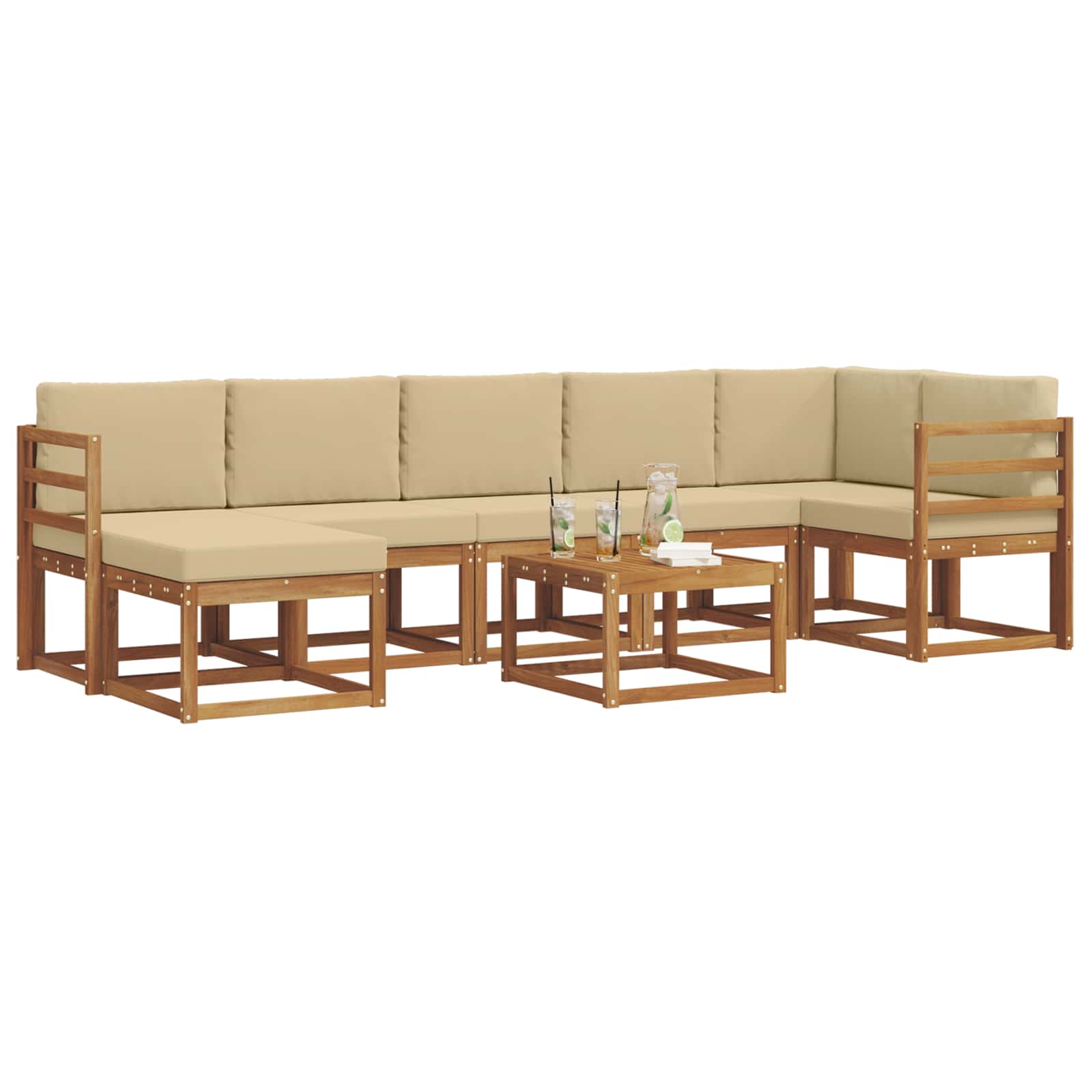 Ensemble de canapés d'extérieur 8 pcs Naturel et Beige - XIOS