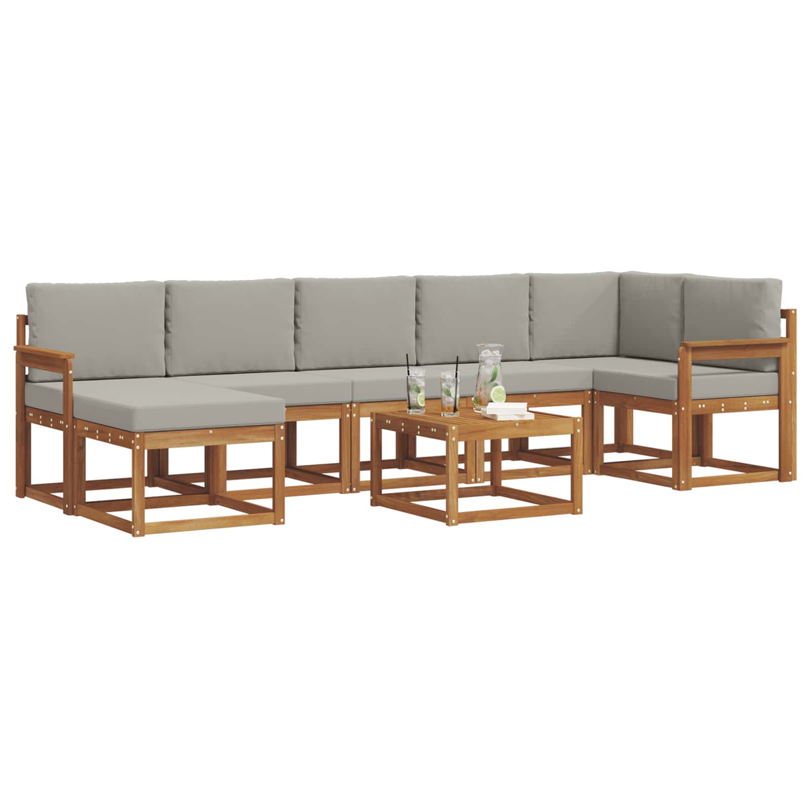 Ensemble de canapés d'extérieur 8 pcs Gris Naturel et Clair - XIOS