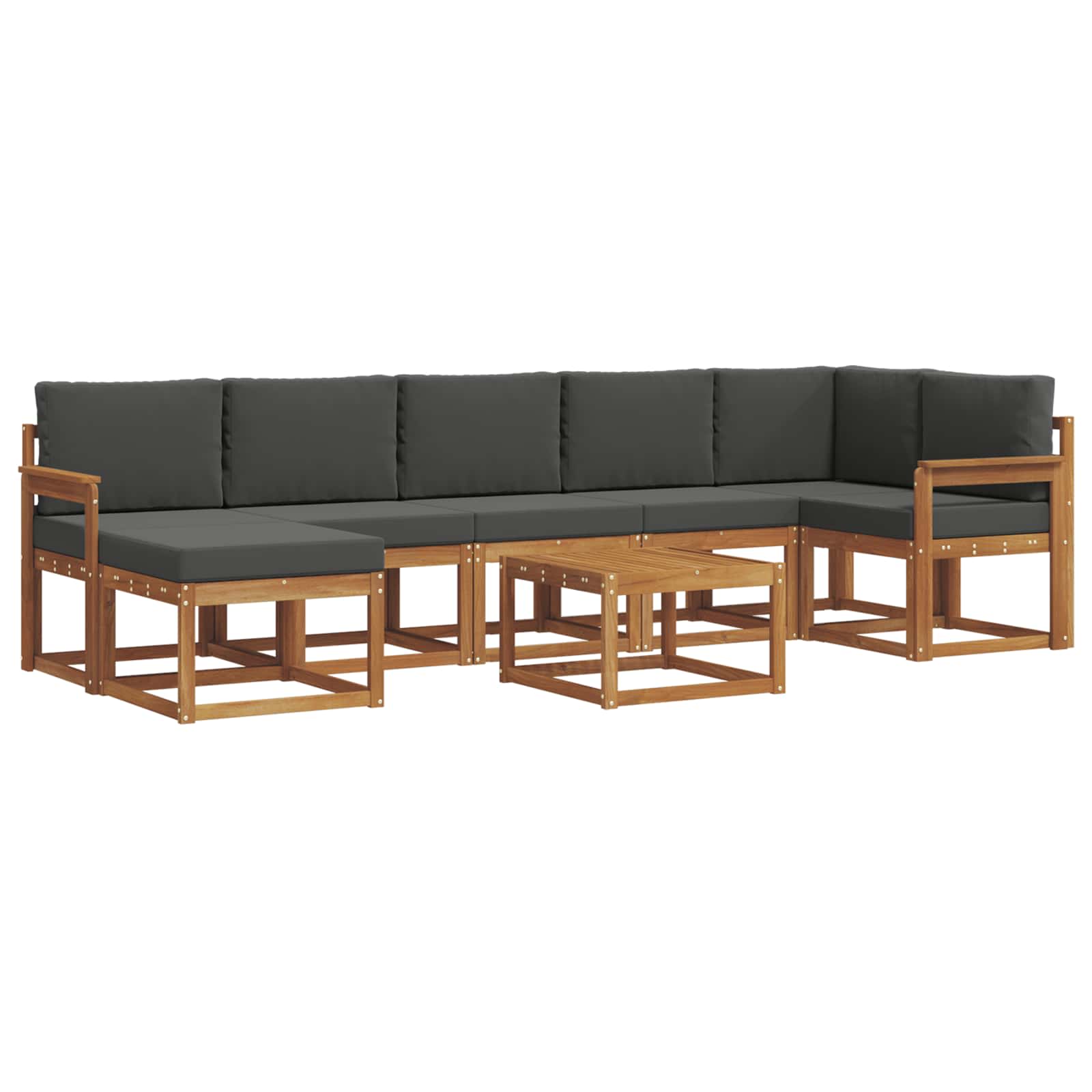 Ensemble de canapés d'extérieur 8 pcs Naturel et Anthracite - XIOS