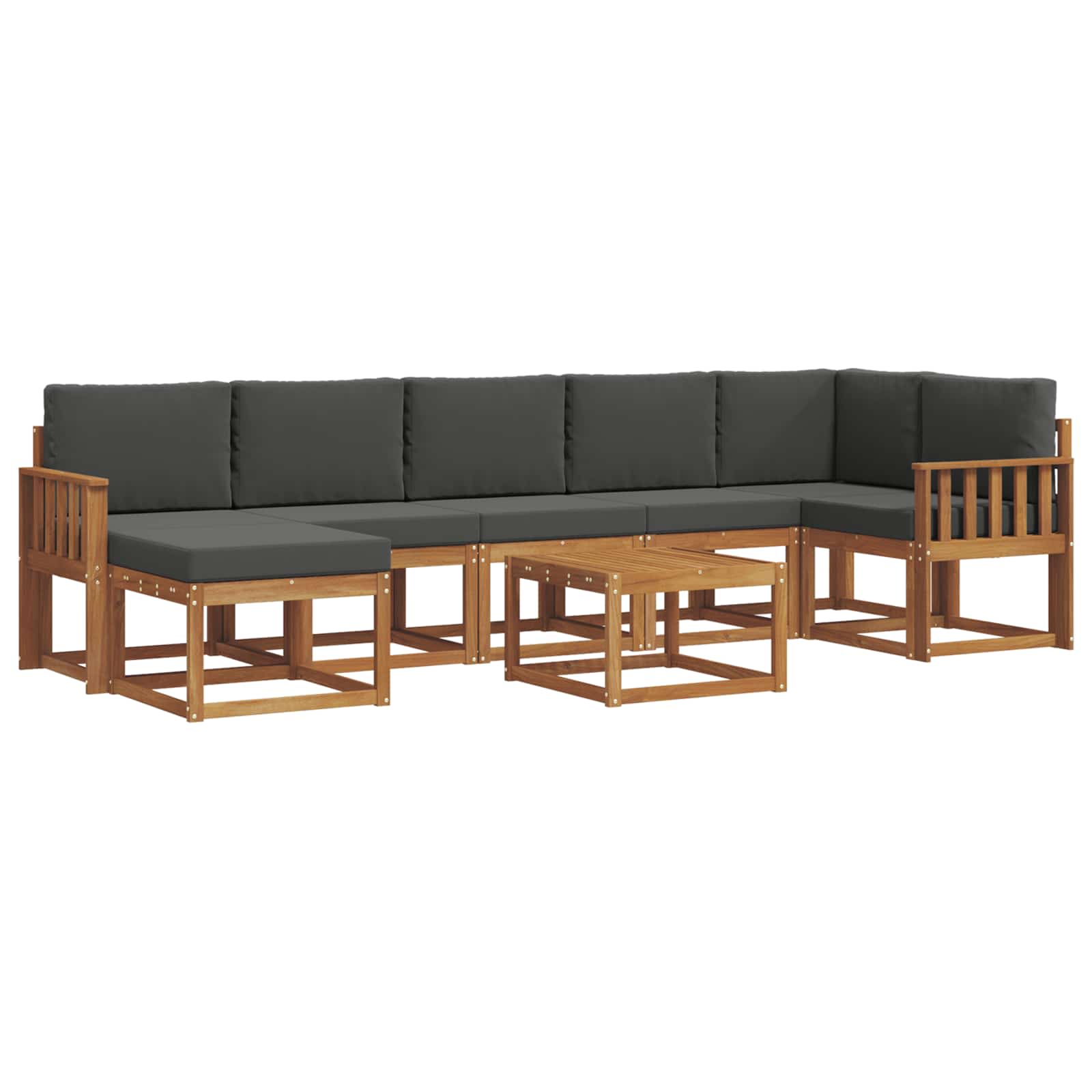 Ensemble de canapés d'extérieur 8 pcs Naturel et Anthracite - XIOS