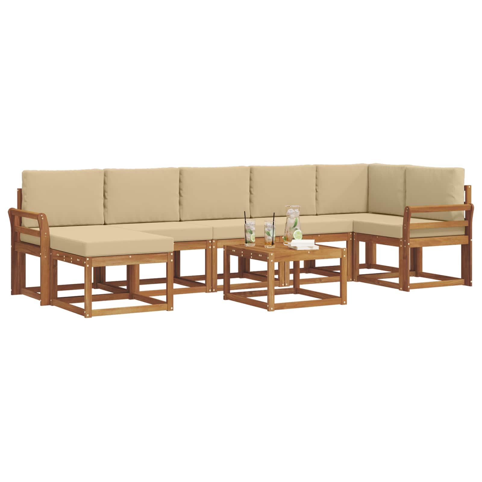 Ensemble de canapés d'extérieur 8 pcs Naturel et Beige - XIOS