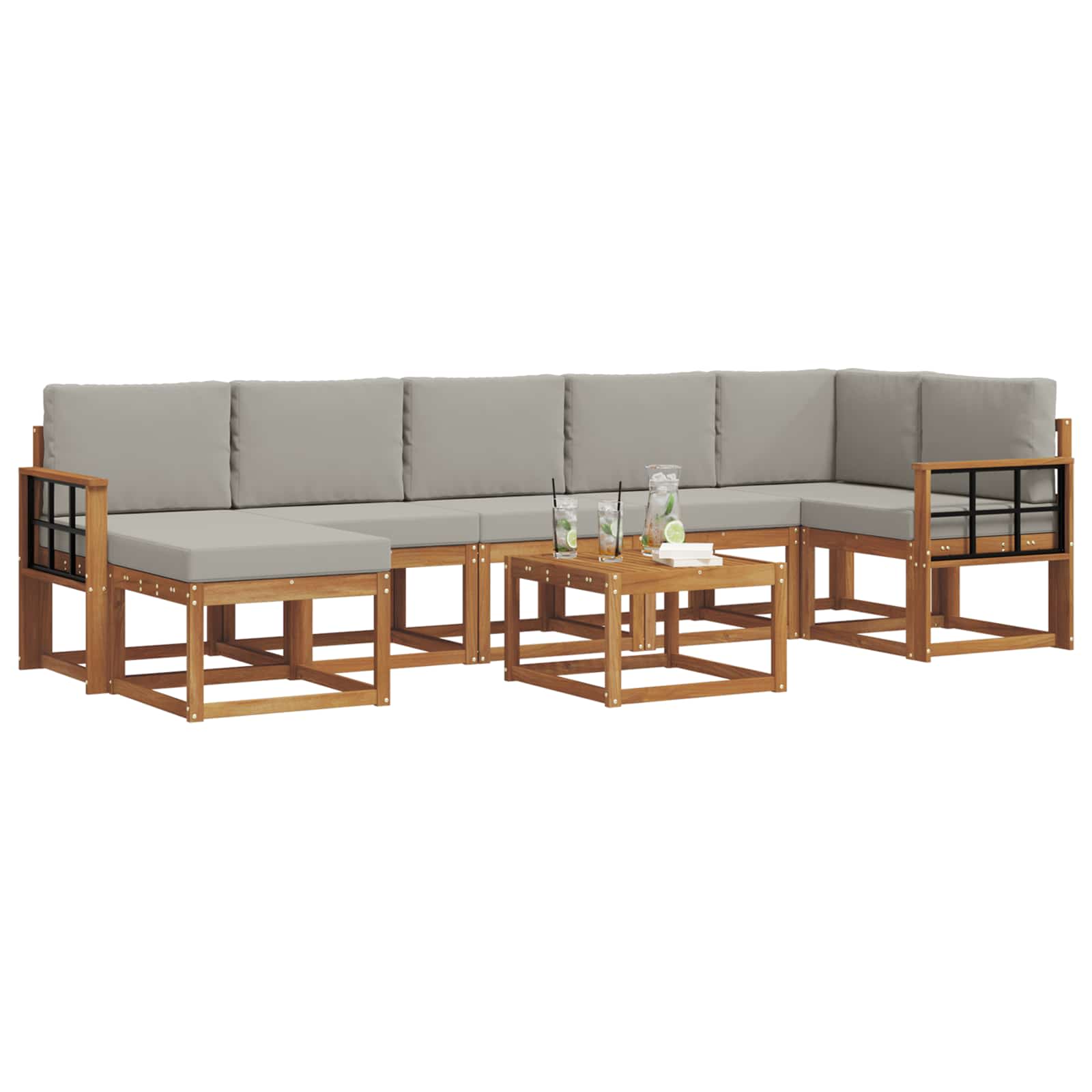 Ensemble de canapés d'extérieur 8 pcs Gris Naturel et Clair - XIOS