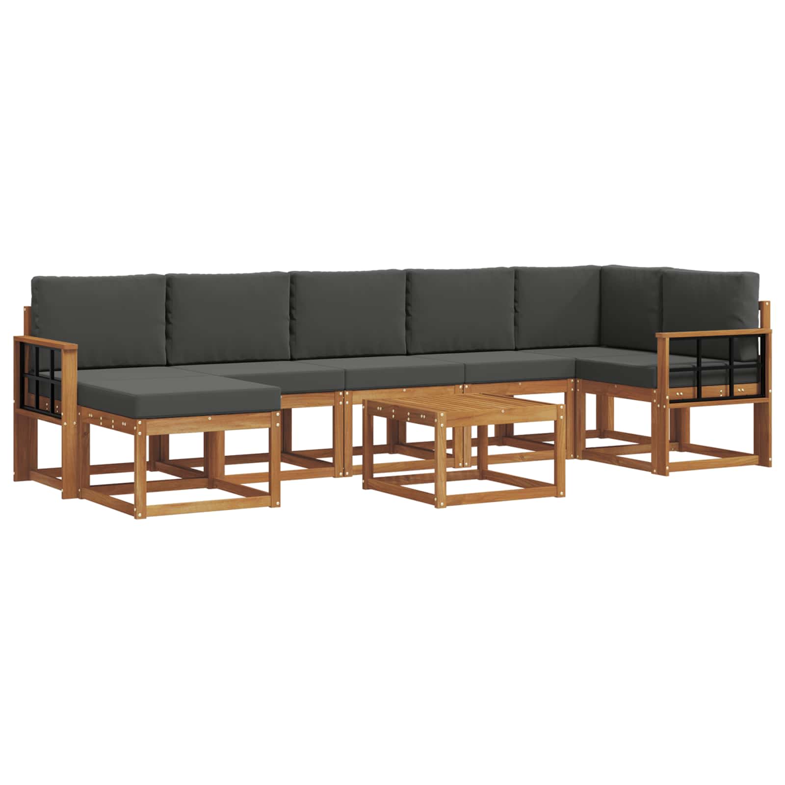 Ensemble de canapés d'extérieur 8 pcs Naturel et Anthracite - XIOS