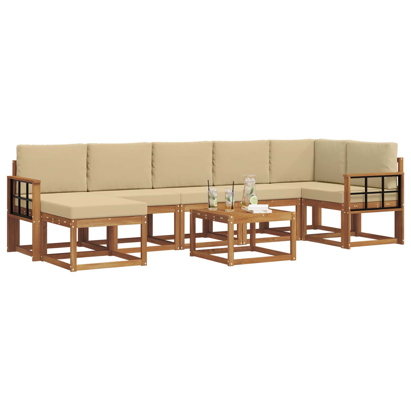 Ensemble de canapés d'extérieur 8 pcs Naturel et Beige - XIOS