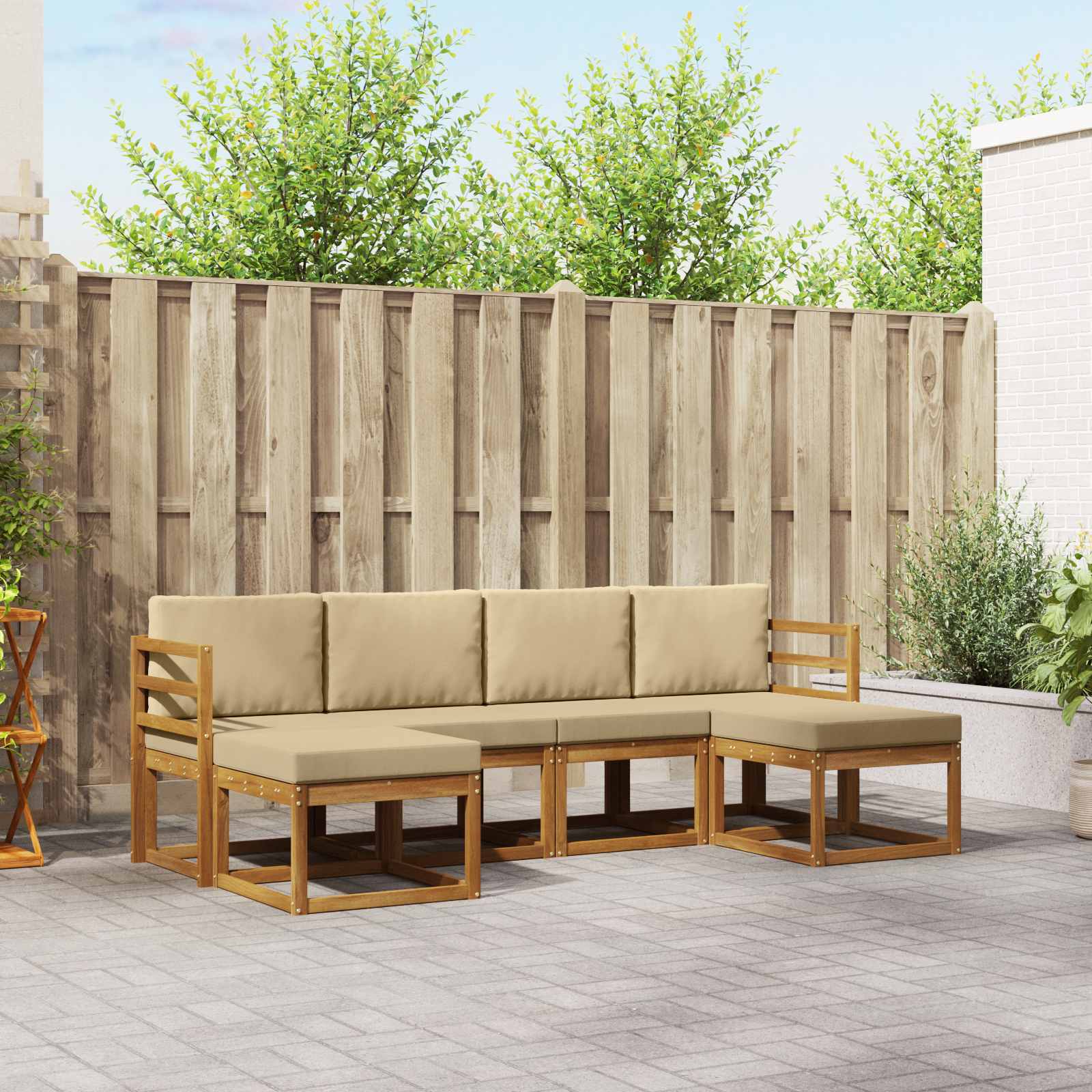 Ensemble de canapés d'extérieur 6 pcs Naturel et Beige - XIOS