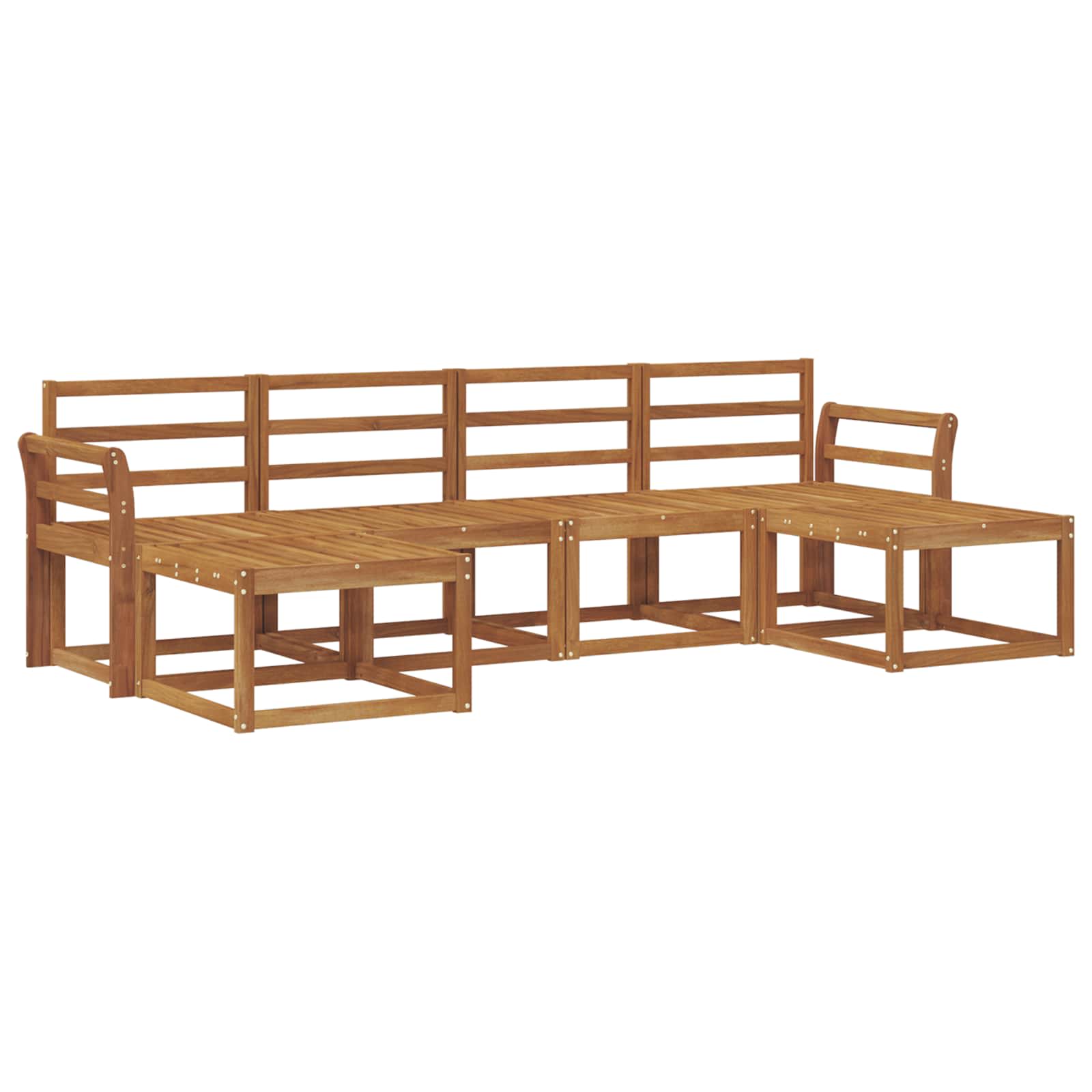 Ensemble de canapés d'extérieur 6 pcs Naturel Bois d'ingénierie - XIOS