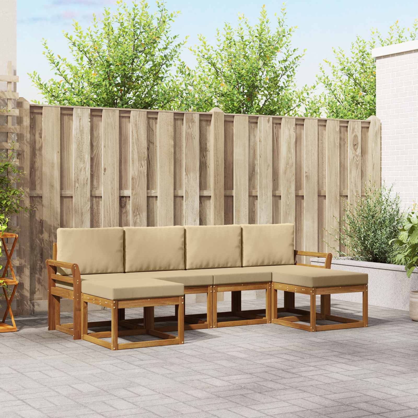Ensemble de canapés d'extérieur 6 pcs Naturel et Beige - XIOS
