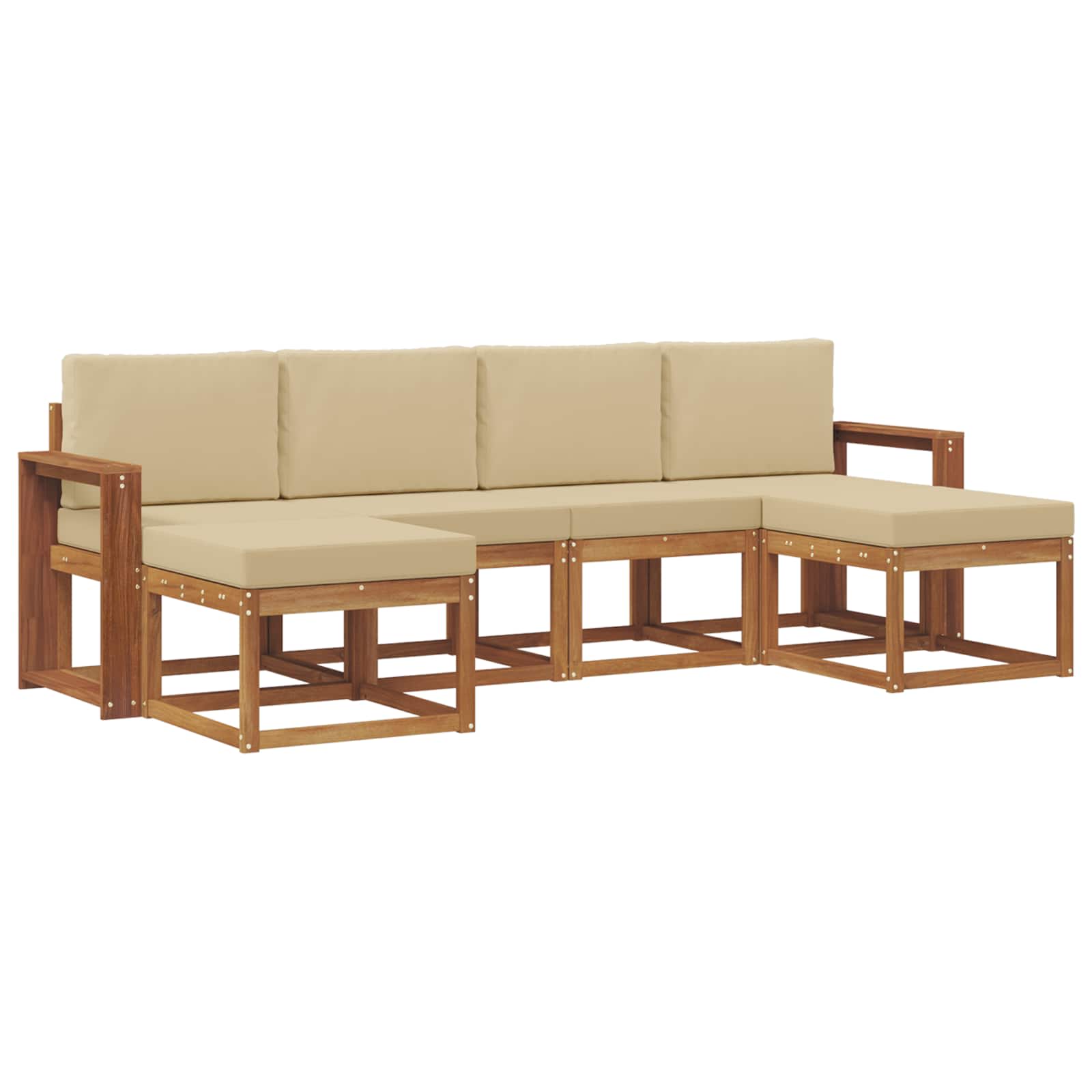 Ensemble de canapés d'extérieur 6 pcs Naturel et Beige - XIOS