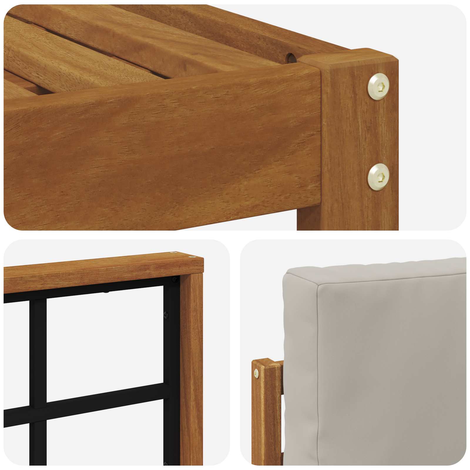 Ensemble de canapés d'extérieur 6 pcs Gris Naturel et Clair - XIOS