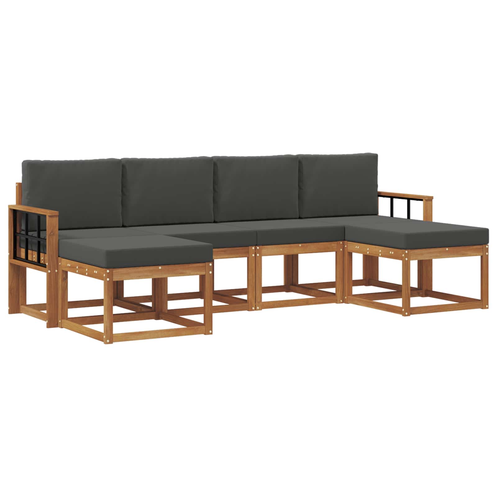 Ensemble de canapés d'extérieur 6 pcs Naturel et Anthracite - XIOS