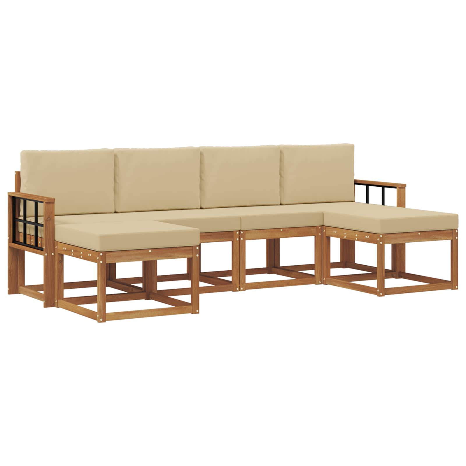 Ensemble de canapés d'extérieur 6 pcs Naturel et Beige - XIOS