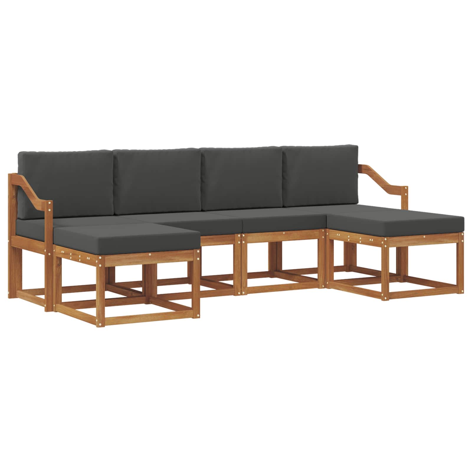 Ensemble de canapés d'extérieur 6 pcs Naturel et Anthracite - XIOS