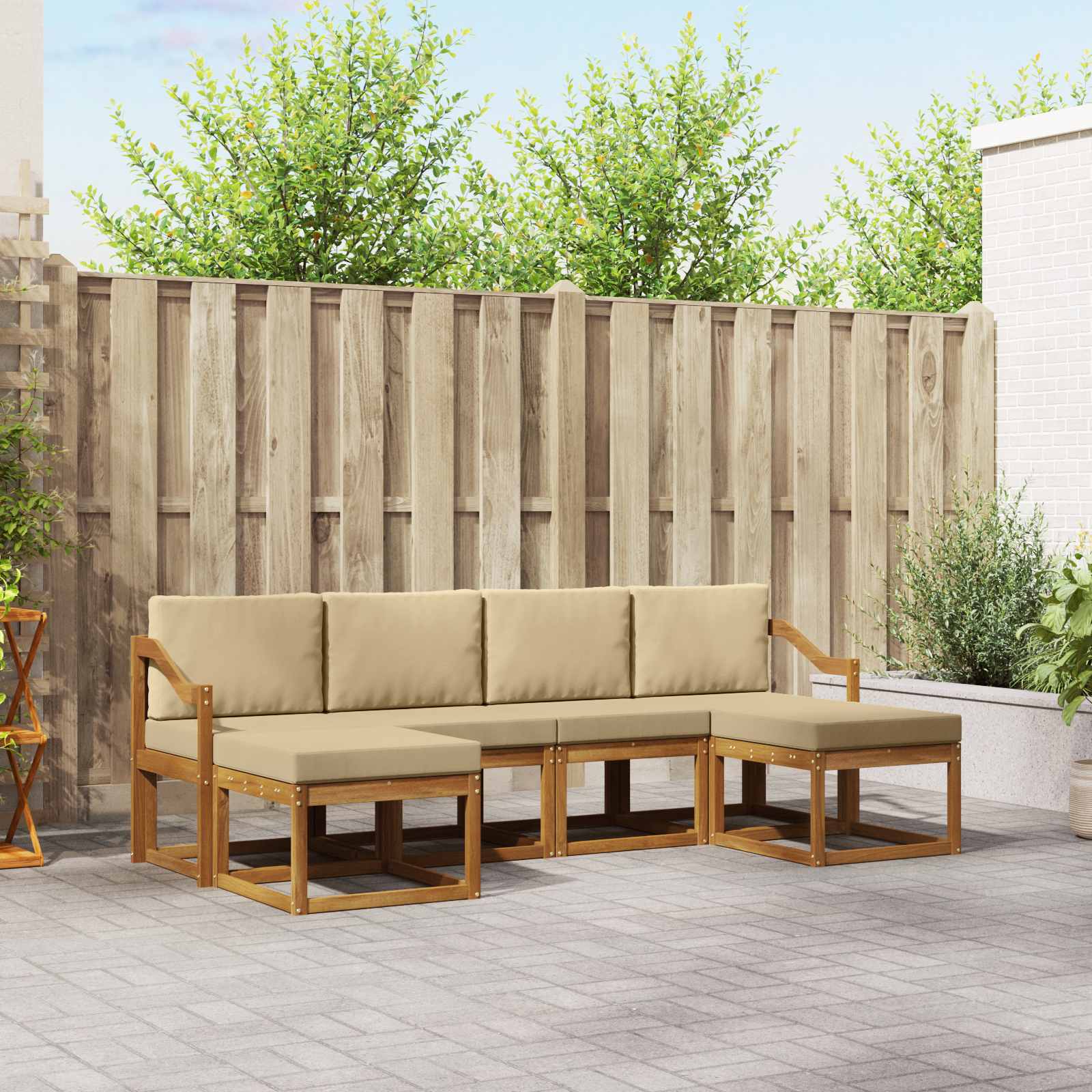Ensemble de canapés d'extérieur 6 pcs Naturel et Beige - XIOS