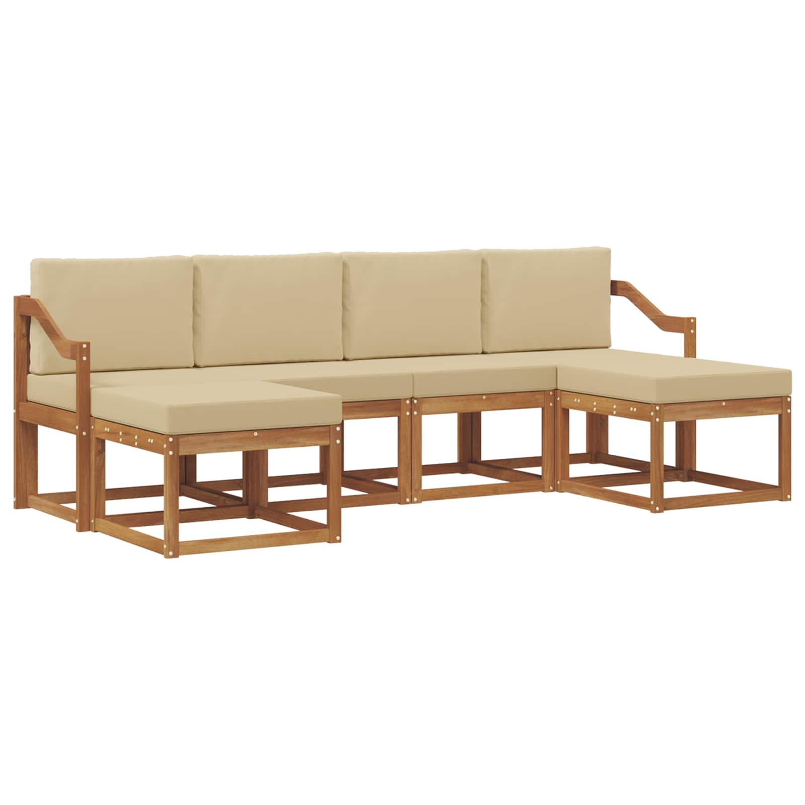 Ensemble de canapés d'extérieur 6 pcs Naturel et Beige - XIOS