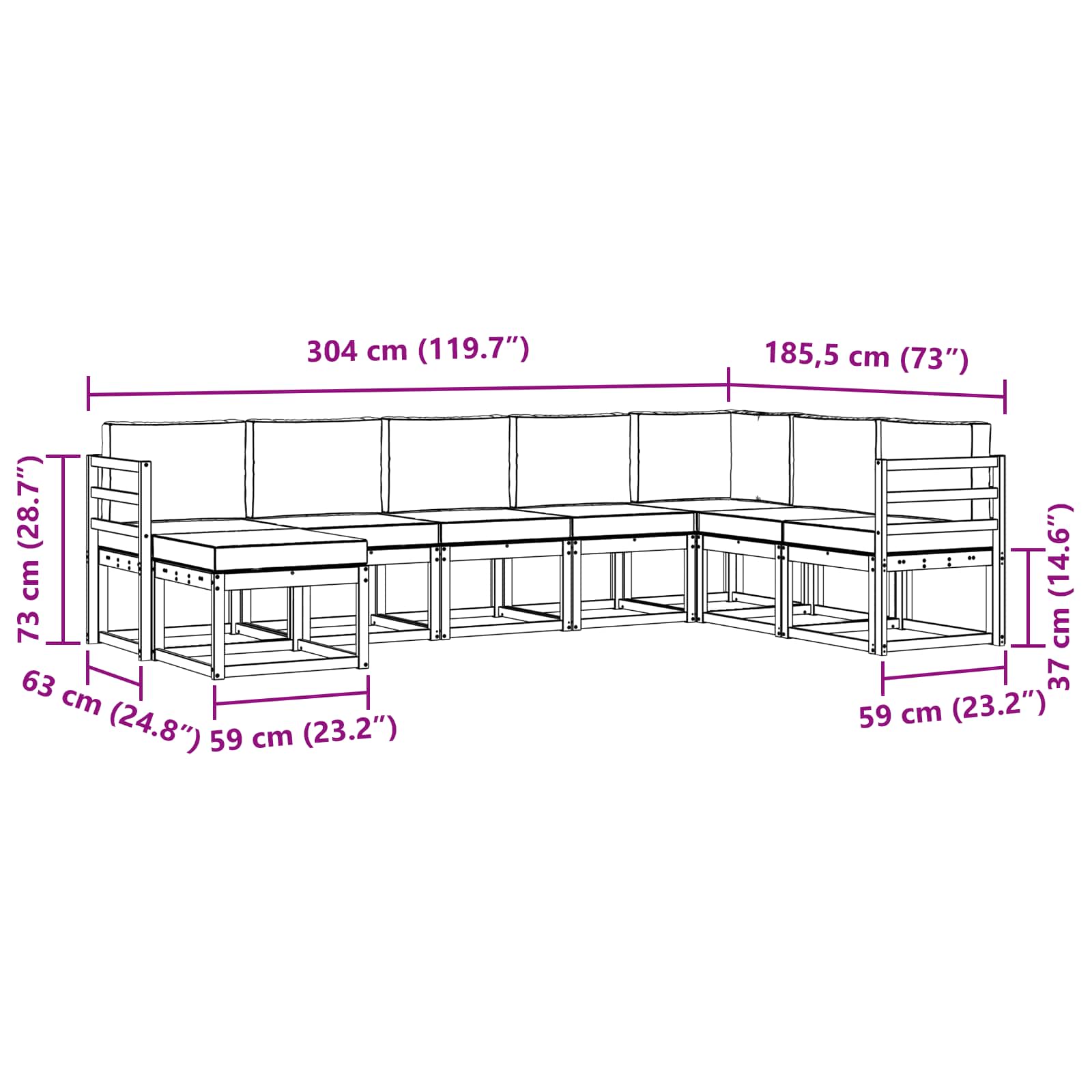 Ensemble de canapés d'extérieur 8 pcs Gris Naturel et Clair - XIOS