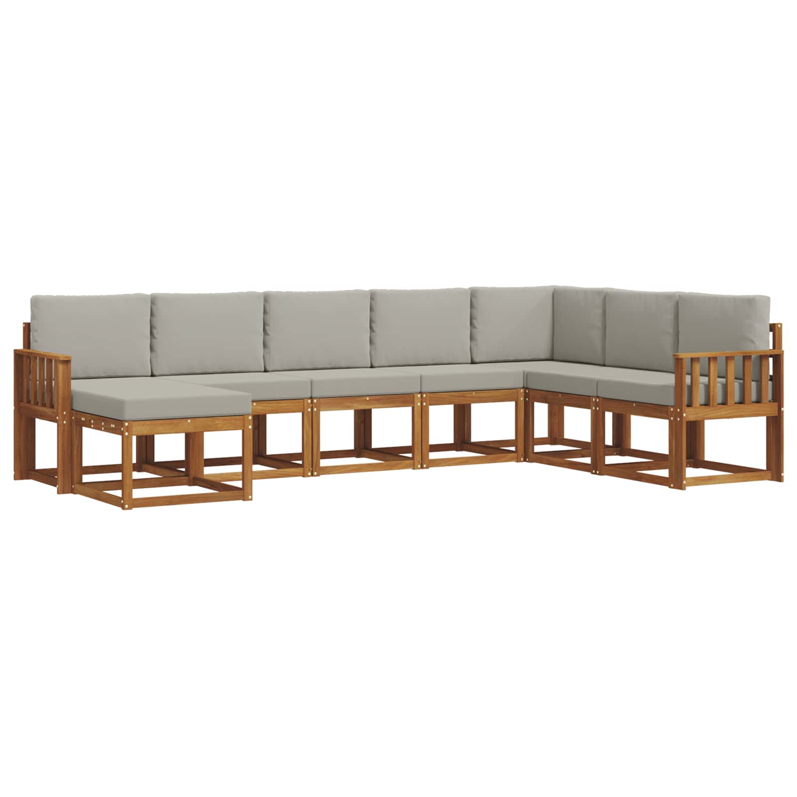 Ensemble de canapés d'extérieur 8 pcs Gris Naturel et Clair - XIOS