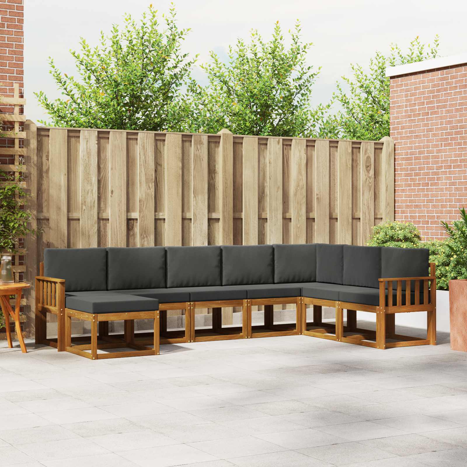 Ensemble de canapés d'extérieur 8 pcs Naturel et Anthracite - XIOS