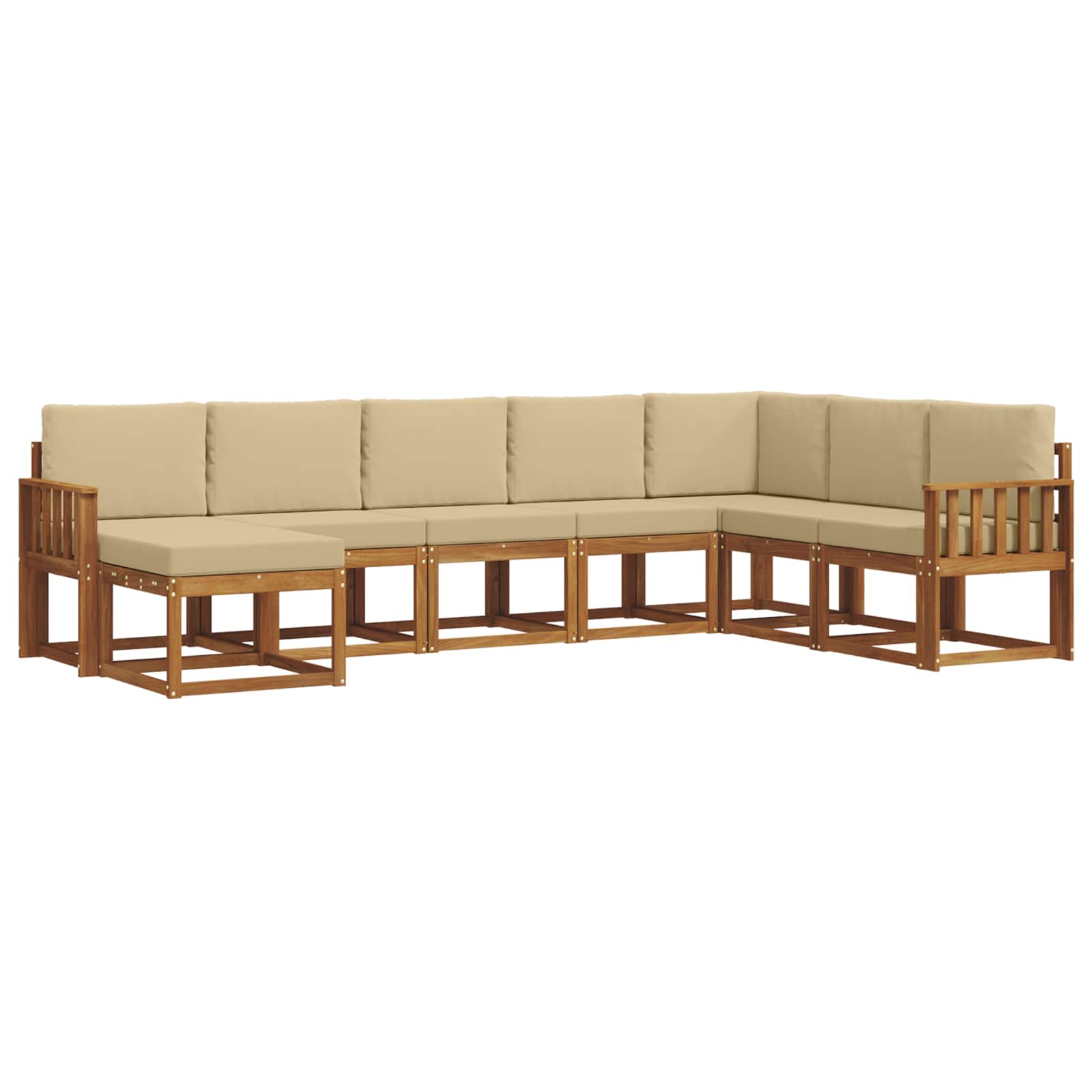 Ensemble de canapés d'extérieur 8 pcs Naturel et Beige - XIOS