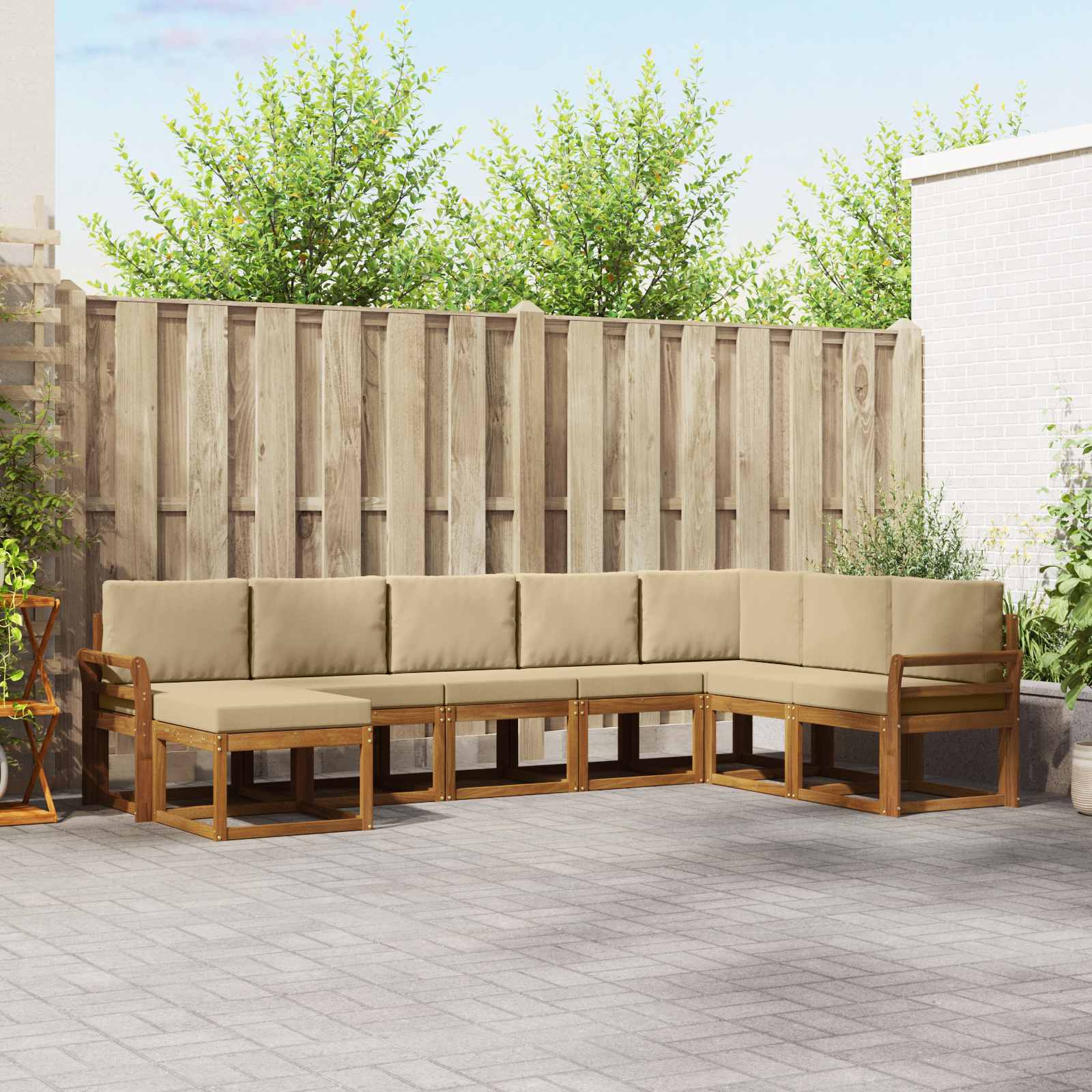Ensemble de canapés d'extérieur 8 pcs Naturel et Beige - XIOS