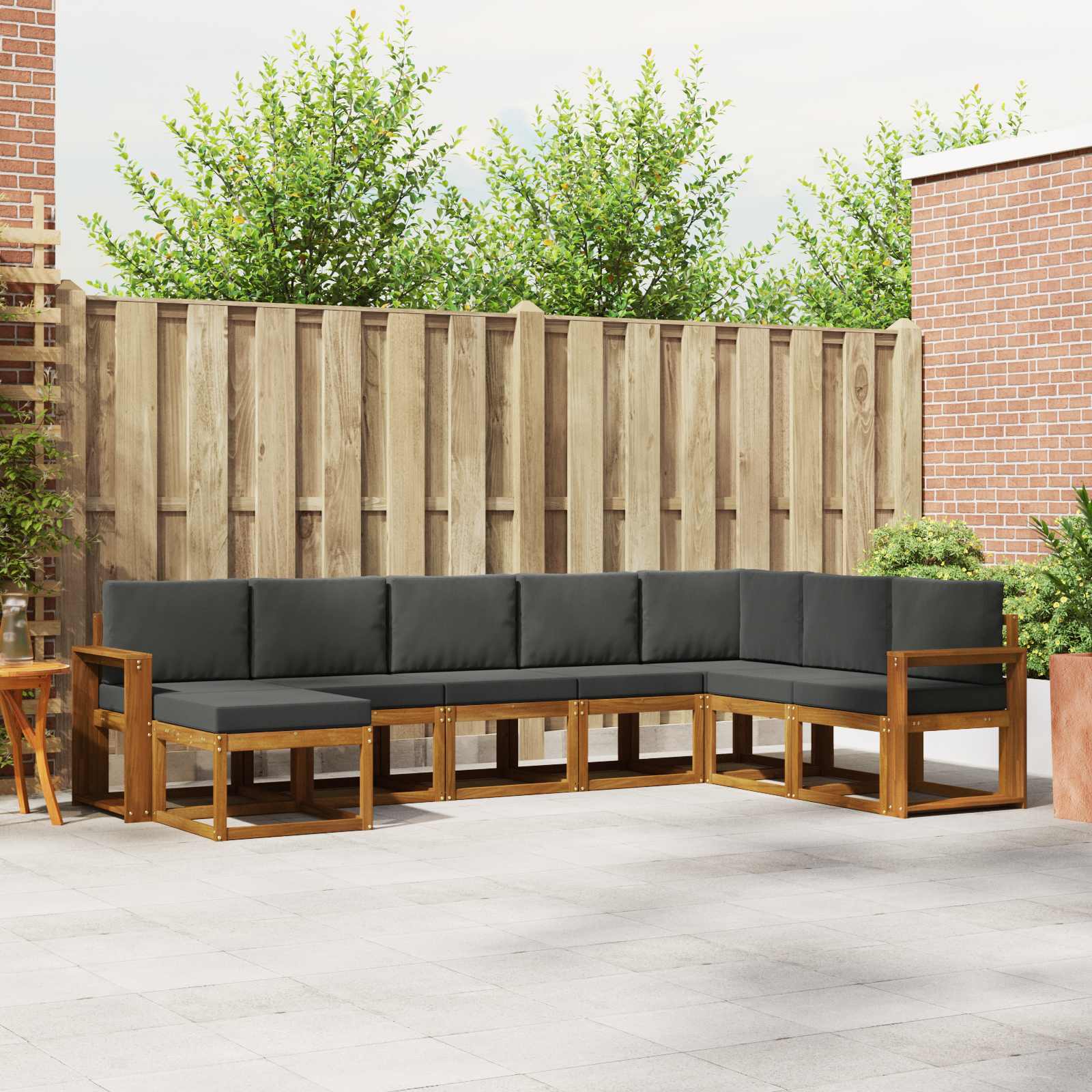 Ensemble de canapés d'extérieur 8 pcs Naturel et Anthracite - XIOS