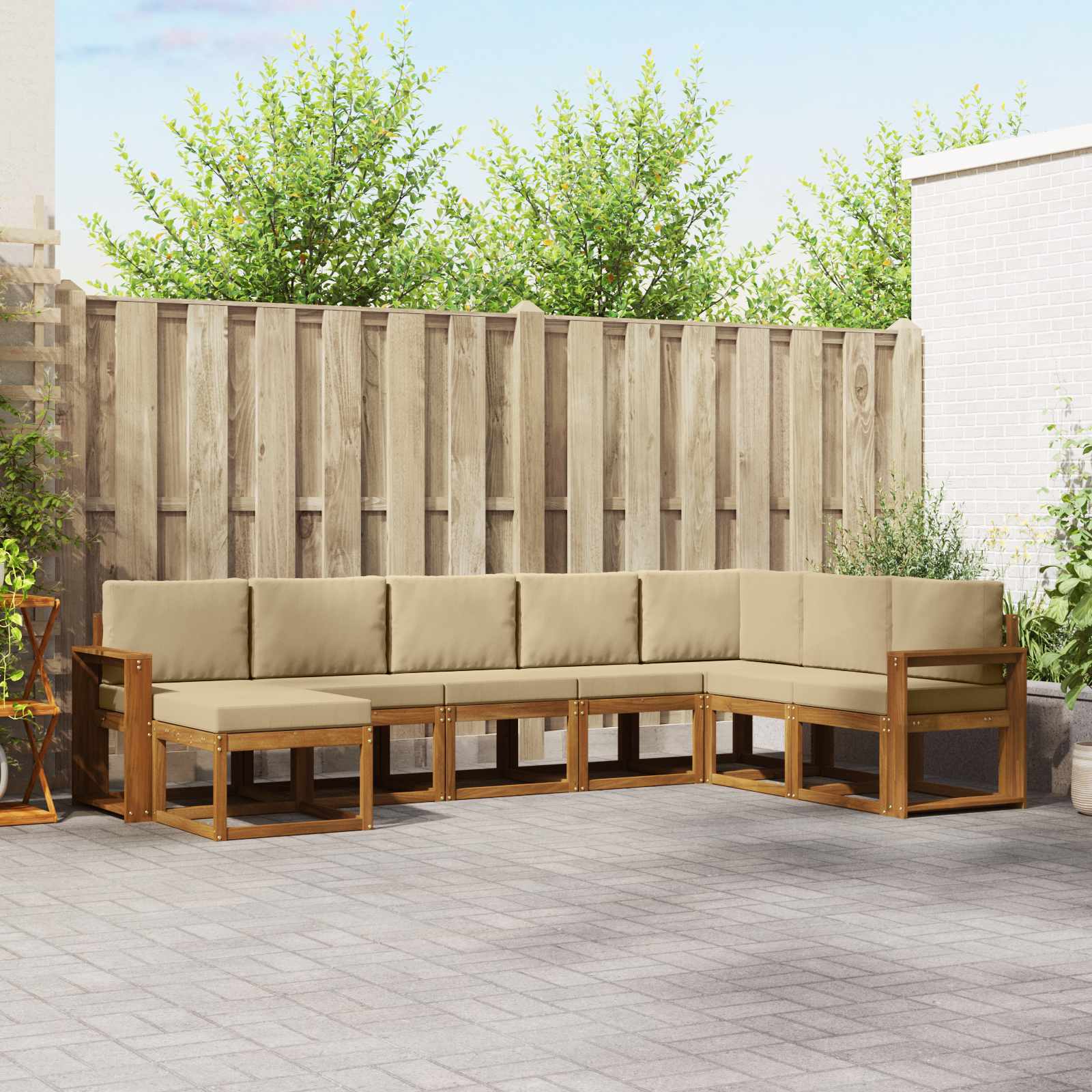 Ensemble de canapés d'extérieur 8 pcs Naturel et Beige - XIOS