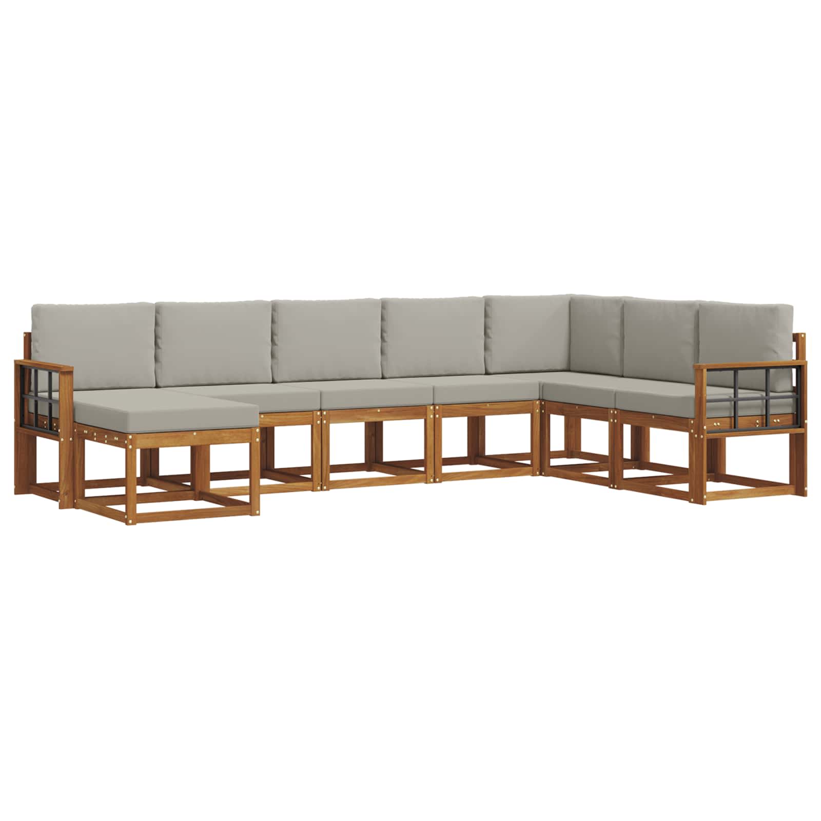 Ensemble de canapés d'extérieur 8 pcs Gris Naturel et Clair - XIOS
